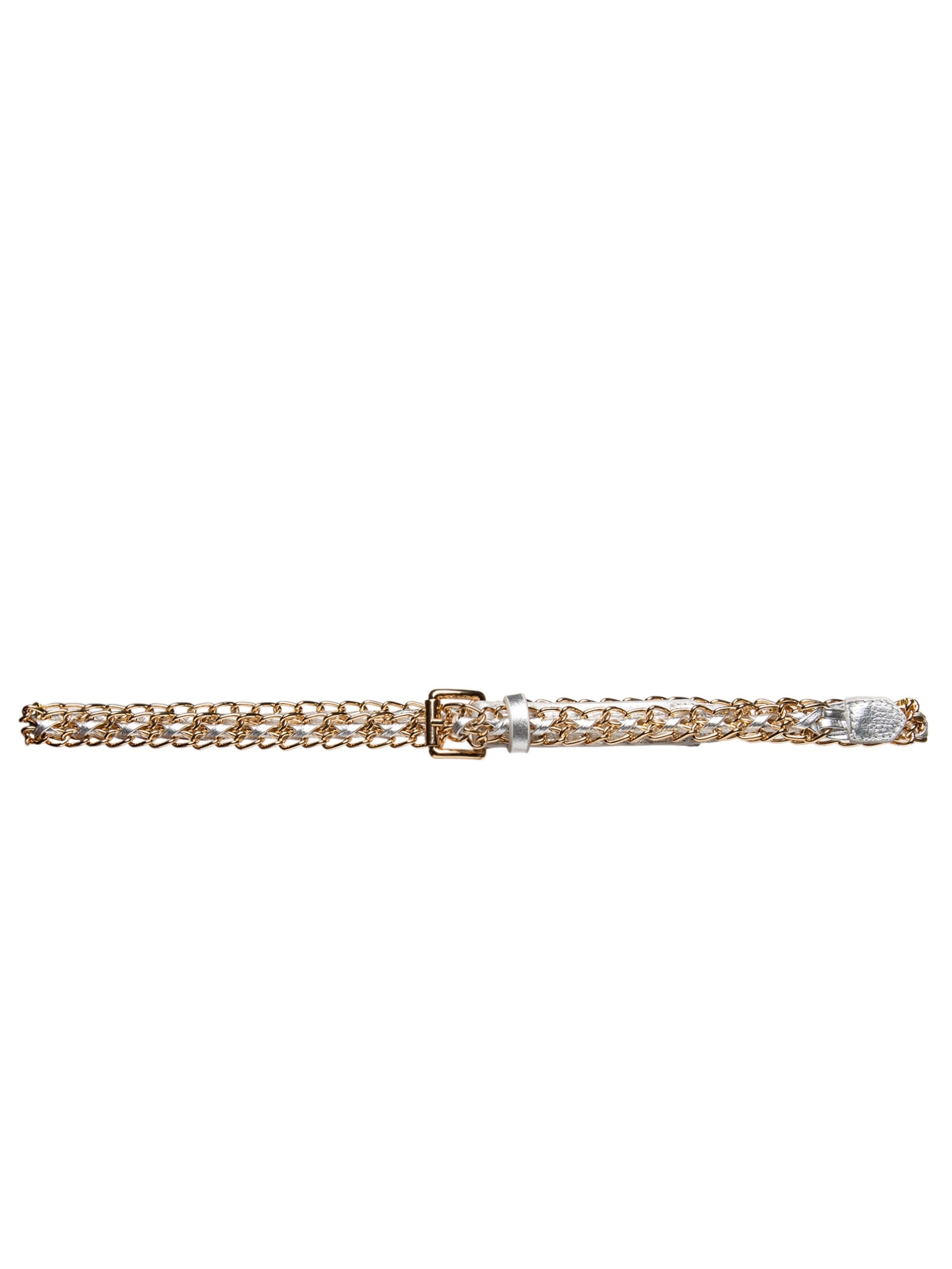 Cinto Feminino Metal Leather Prateado Luiza Barcelos