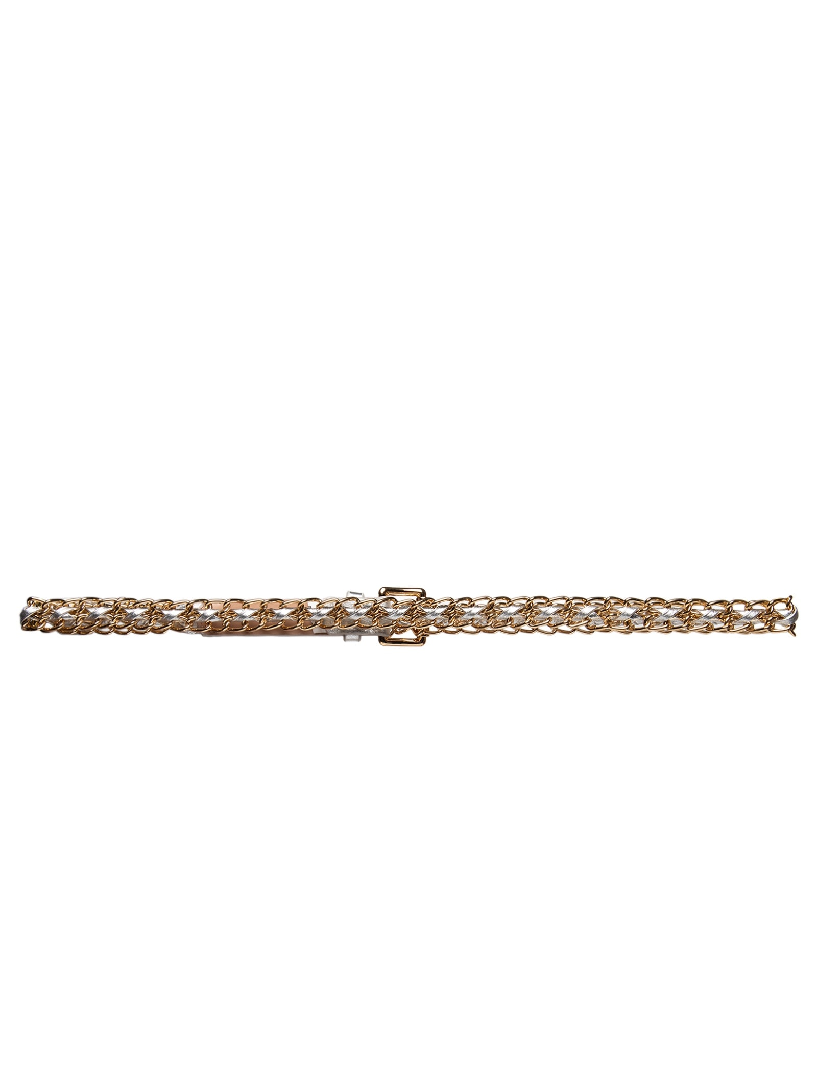 Cinto Feminino Metal Leather Prateado Luiza Barcelos