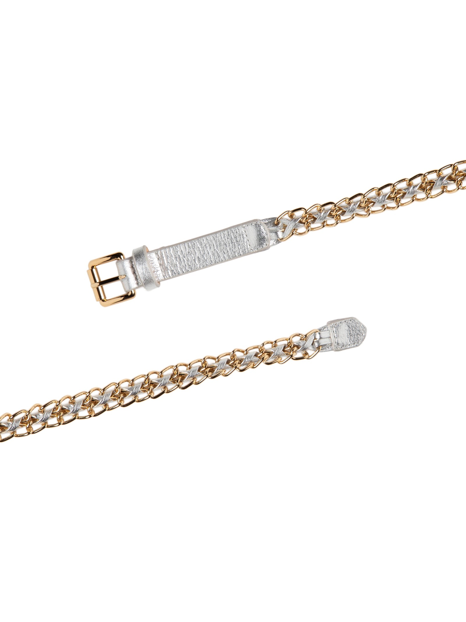 Cinto Feminino Metal Leather Prateado Luiza Barcelos