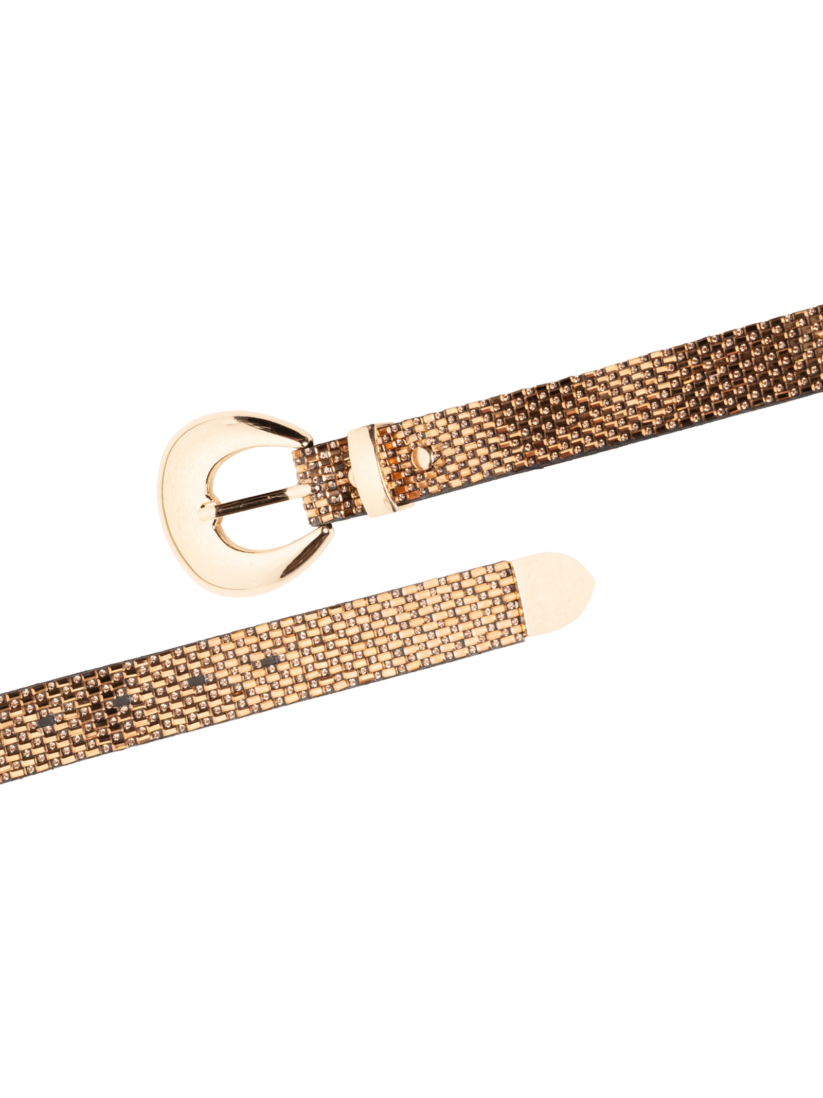 Cinto Feminino Metálico Com Fivela Arredondada Dourado Market 33