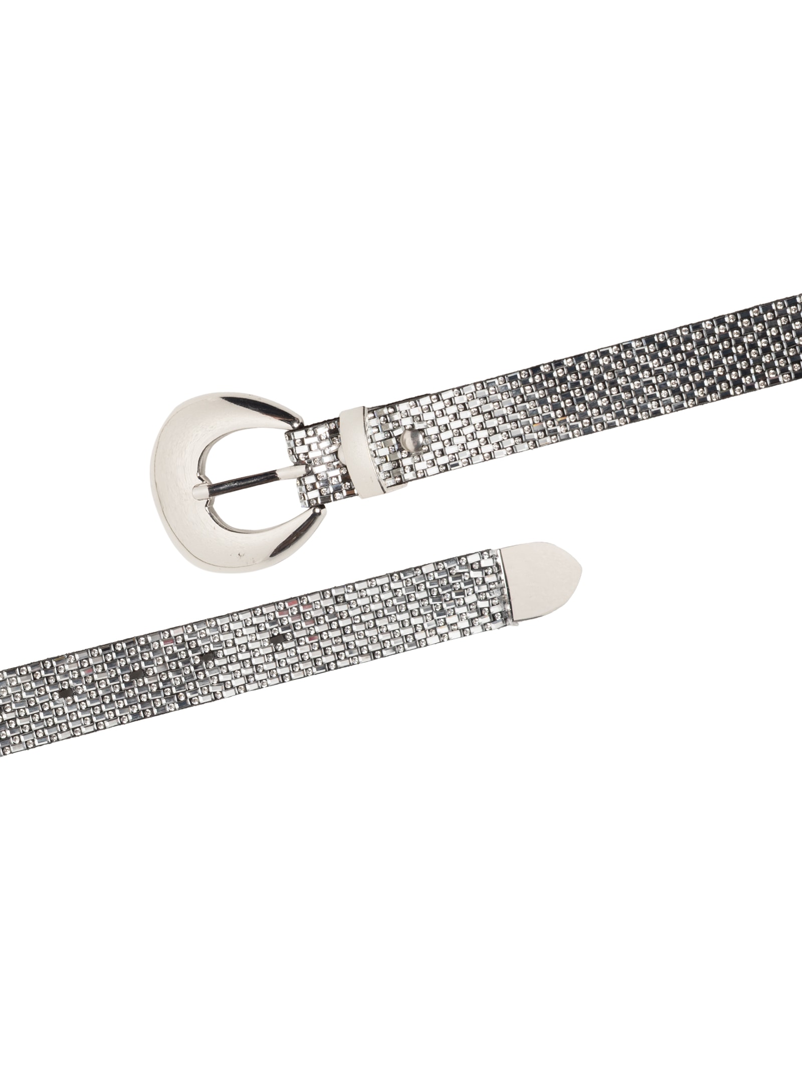 Cinto Feminino Metálico Com Fivela Arredondada Prateado Market 33