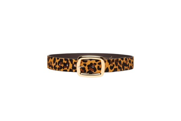 Cinto Feminino Onça Caramelo Enfeites Ouro - Animal Print