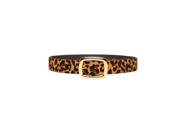 Cinto Feminino Onça Caramelo Enfeites Ouro - Animal Print