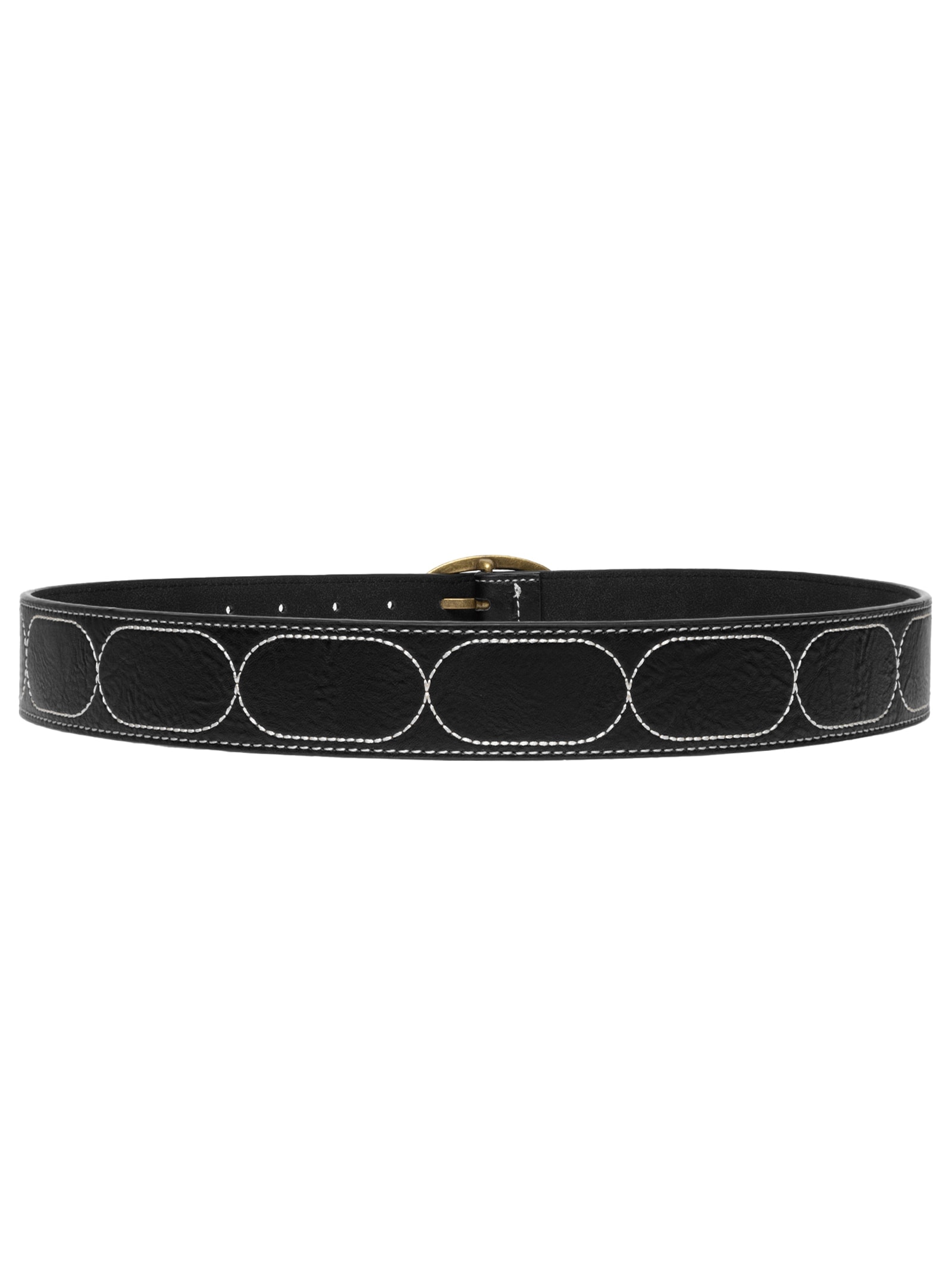 Cinto Feminino Pespontado Fivela  Metálica Preto Basiq