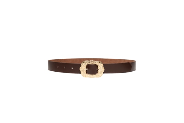 Cinto Feminino Soleta Cafe Enfeites Ouro - Marrom