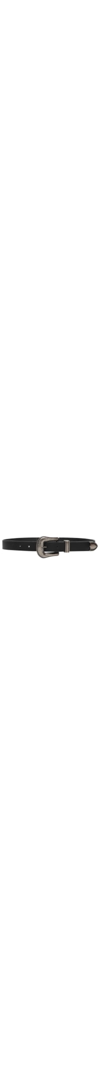 Cinto Feminino Soleta Enfeites Prata Velho - Preto