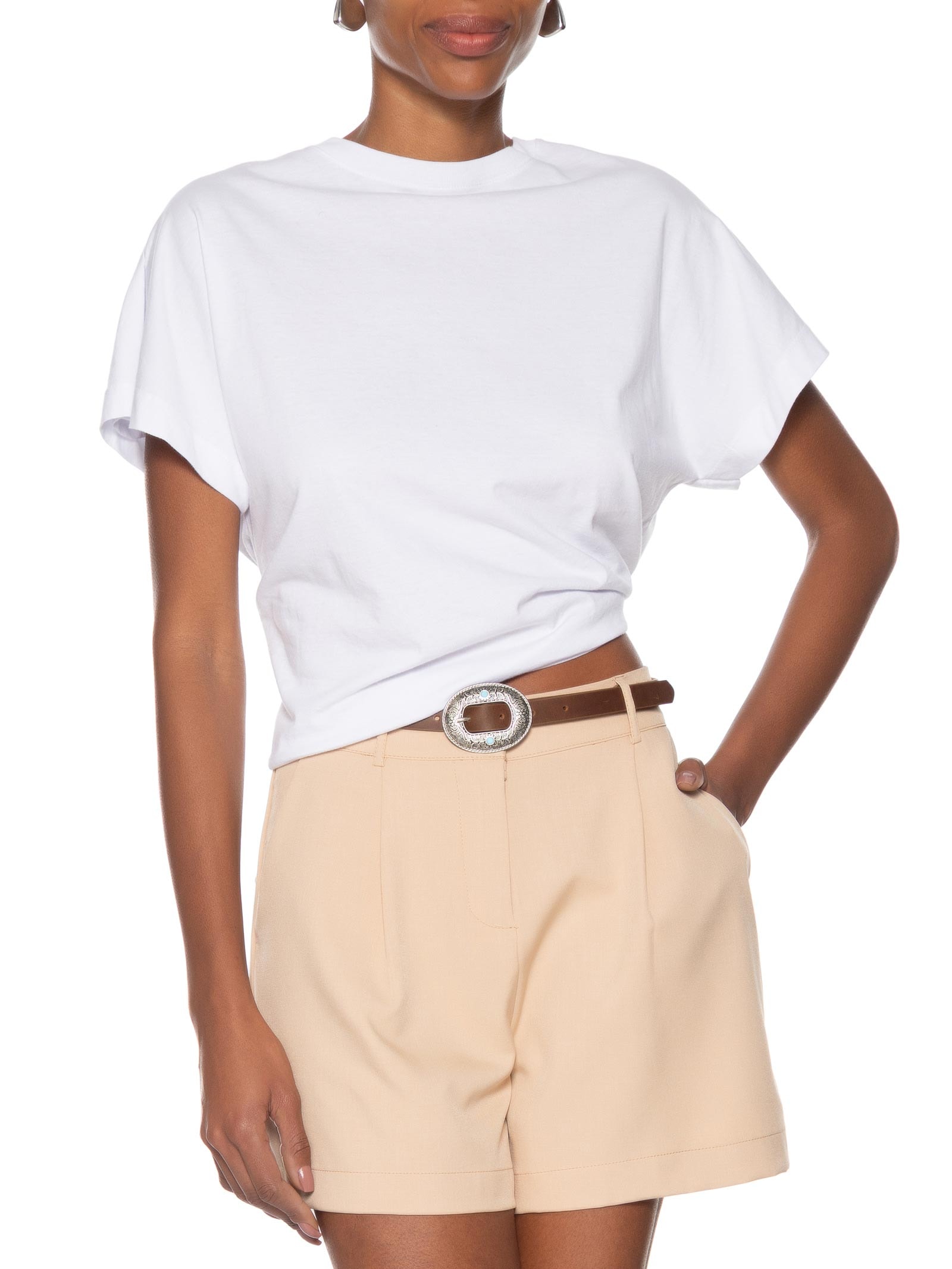 Cinto Feminino Soleta Graxo Cafe Enfeites Prata Velho Marrom  Luiza Barcelos