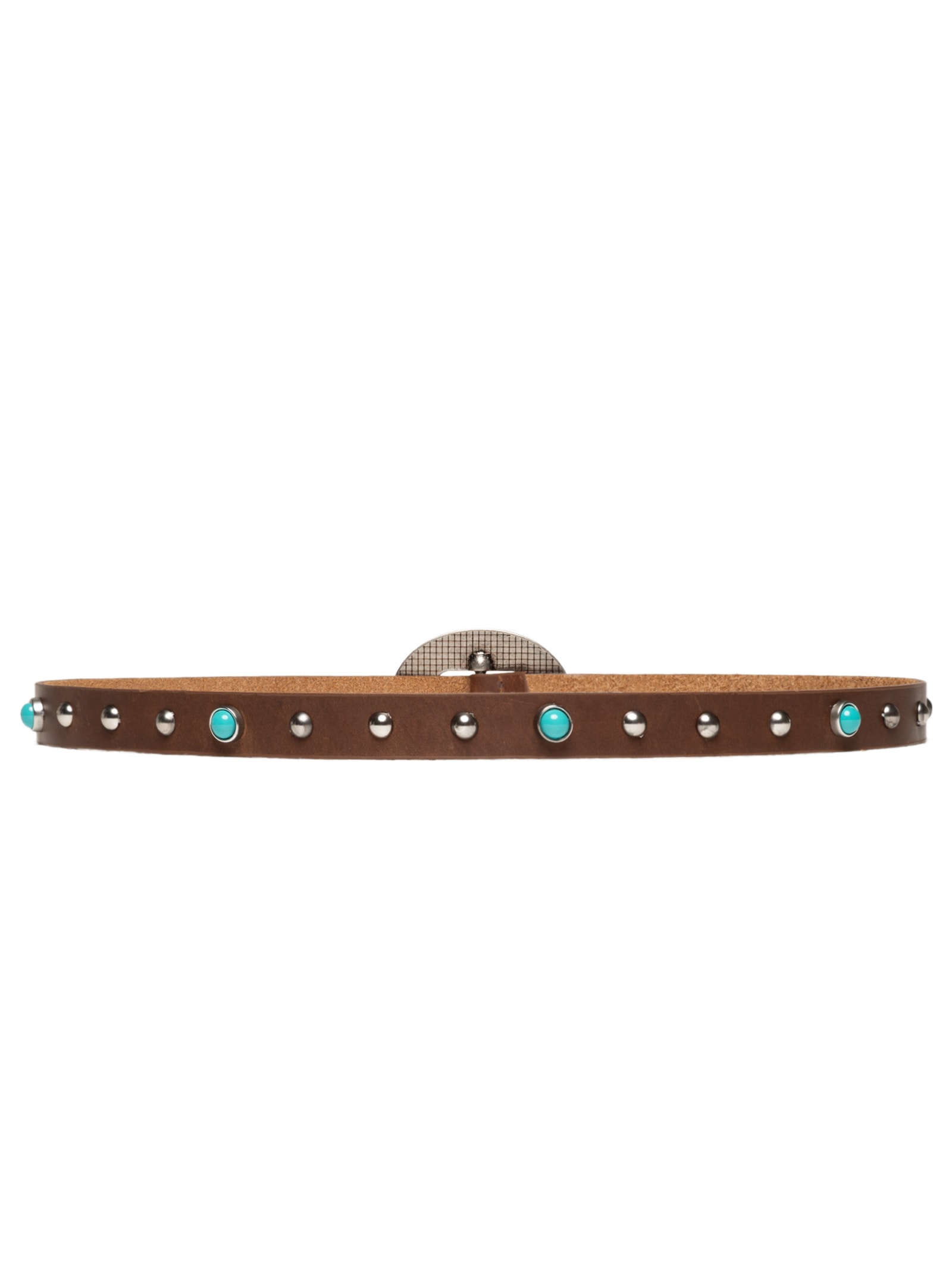 Cinto Feminino Soleta Graxo Cafe Enfeites Prata Velho Marrom  Luiza Barcelos