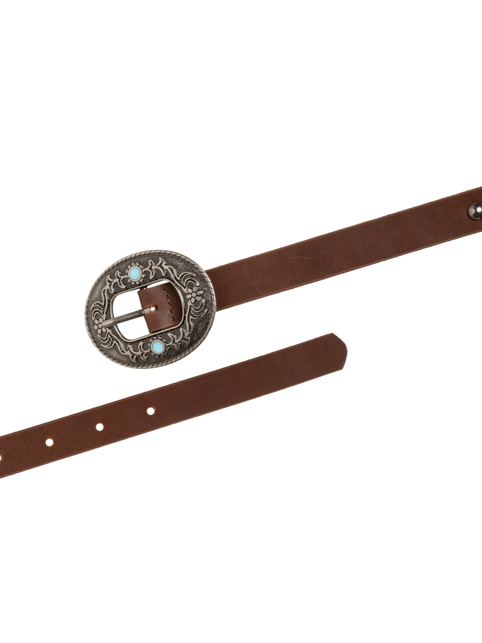 Cinto Feminino Soleta Graxo Cafe Enfeites Prata Velho Marrom  Luiza Barcelos