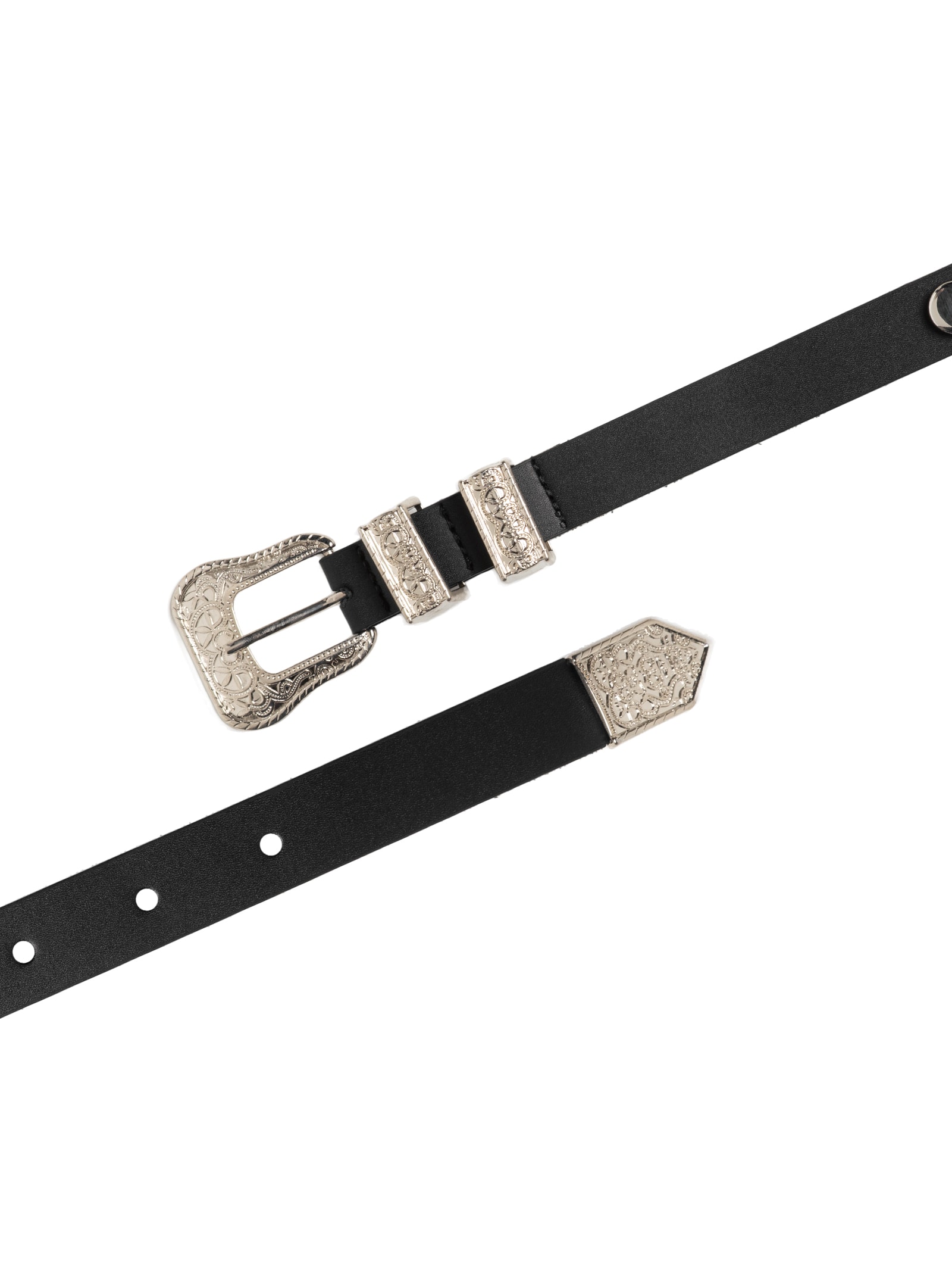 Cinto Feminino Soleta Preto Enfeites Niquel Preto Luiza Barcelos