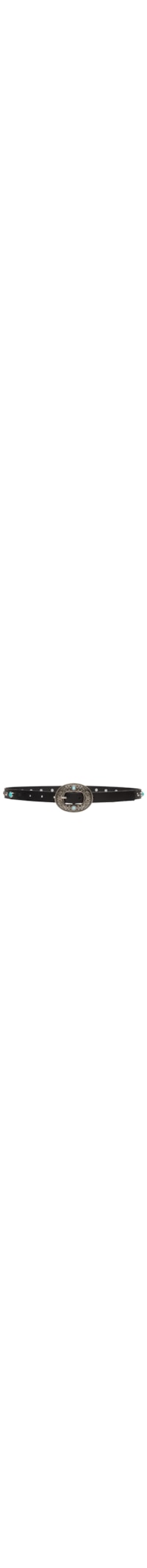 Cinto Feminino Soleta Preto Enfeites Prata Velho - Preto