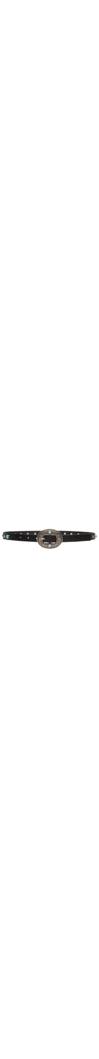 Cinto Feminino Soleta Preto Enfeites Prata Velho - Preto
