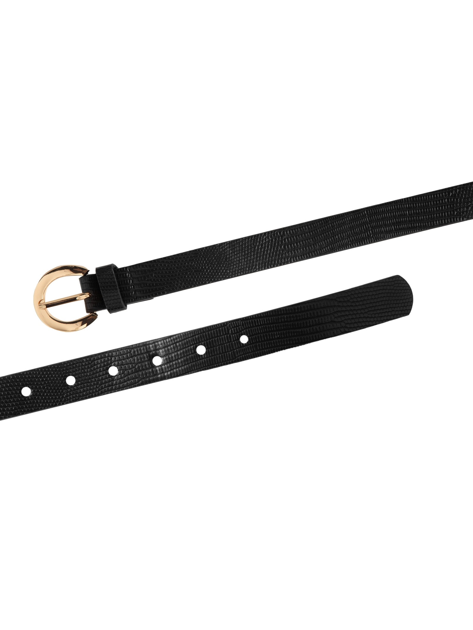 Cinto Feminino Texturizado Com Fivela Redonda Preto Basiq