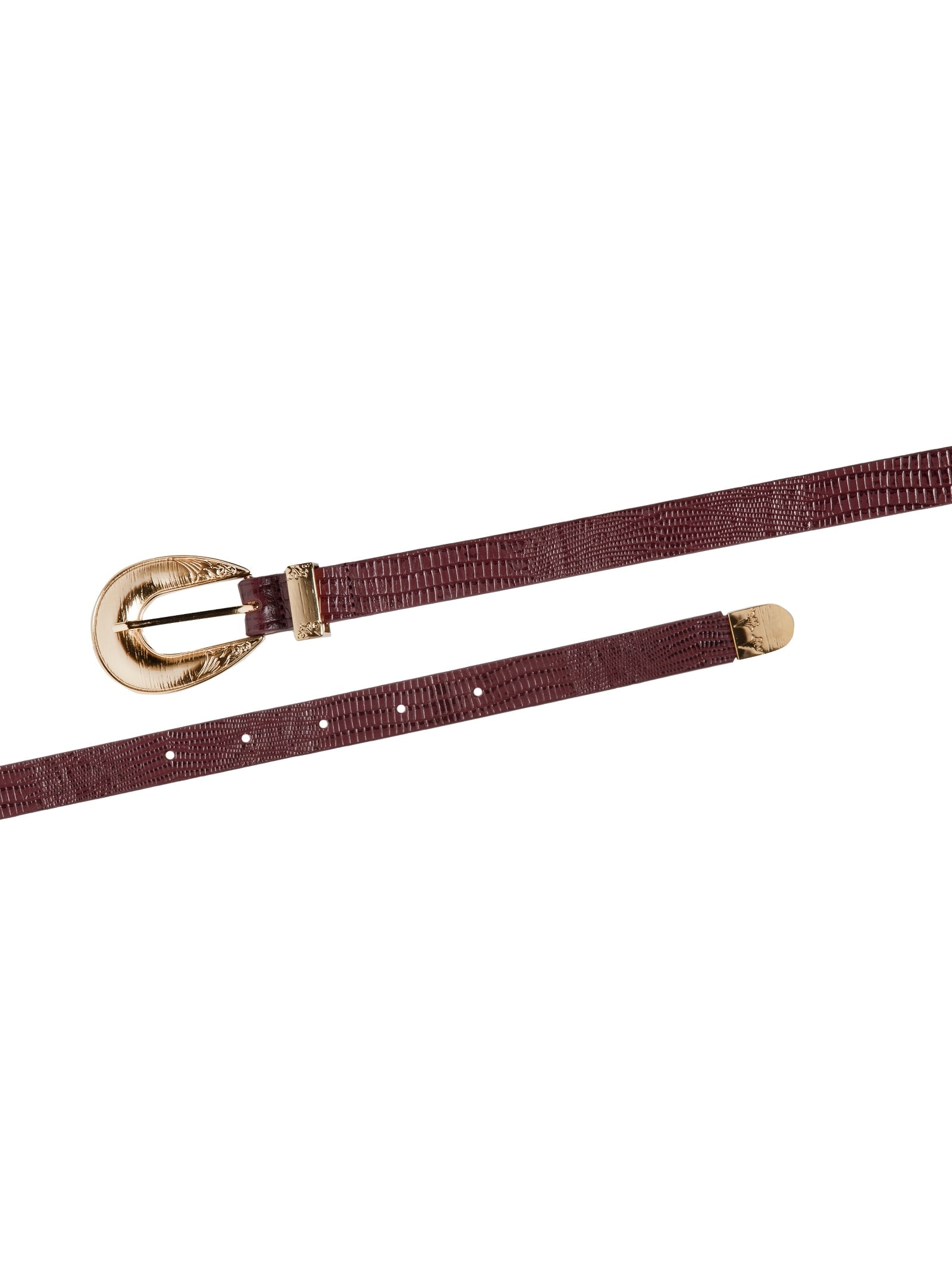 Cinto Feminino Texturizado Em Couro Com Fivela Maxi Vermelho Market 33