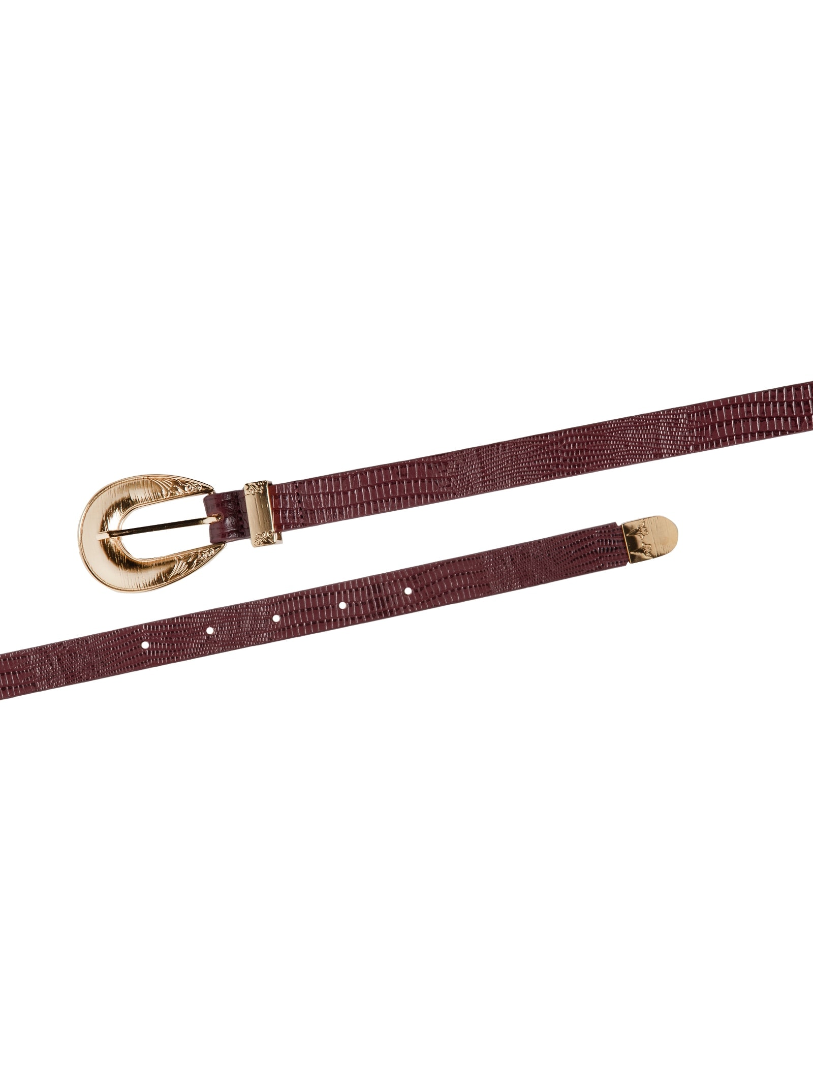 Cinto Feminino Texturizado Em Couro Com Fivela Maxi Vermelho Market 33