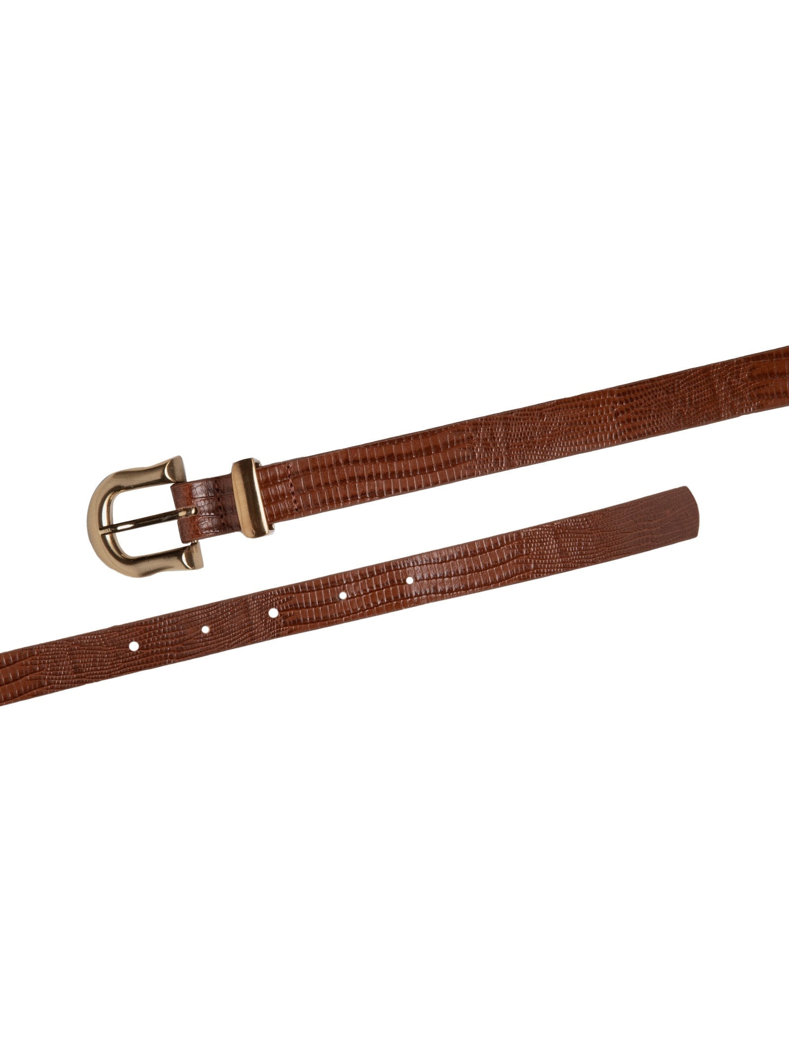 Cinto Feminino Texturizado Em Couro Marrom Market 33