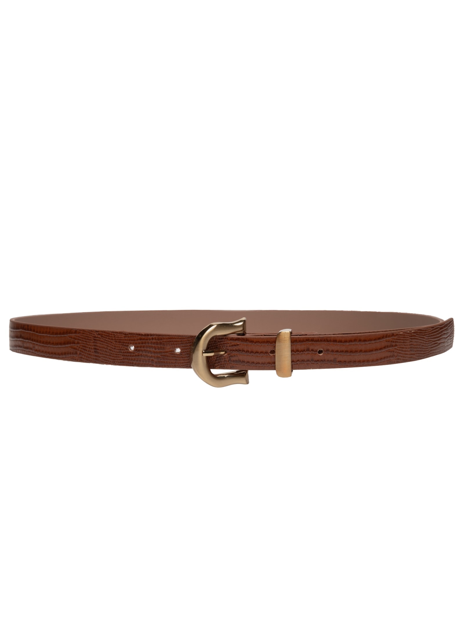 Cinto Feminino Texturizado Em Couro Marrom Market 33