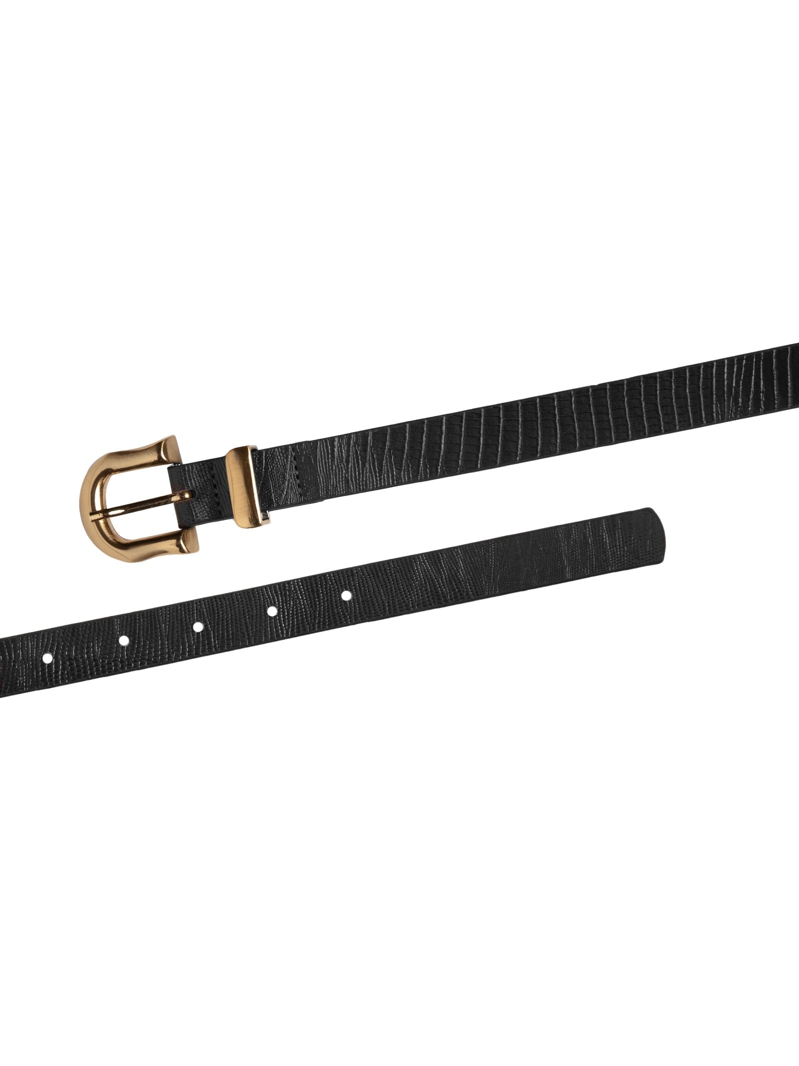 Cinto Feminino Texturizado Em Couro Preto Market 33
