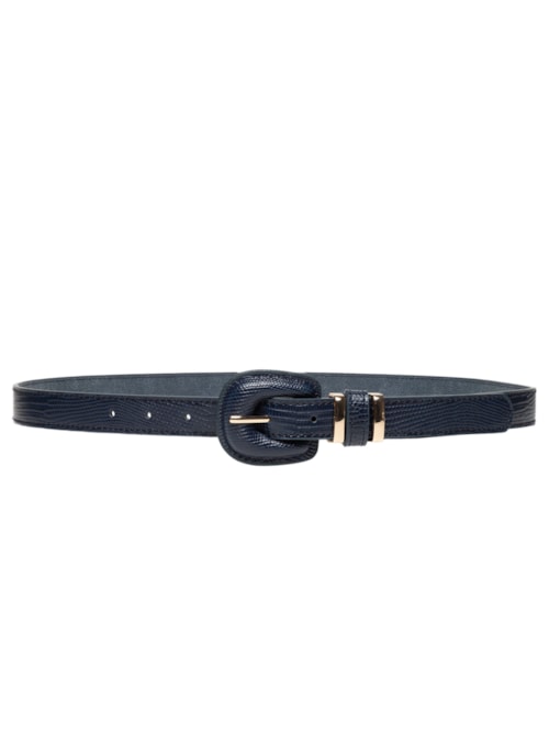 Cinto Feminino Texturizado Fivela Encapada – Azul