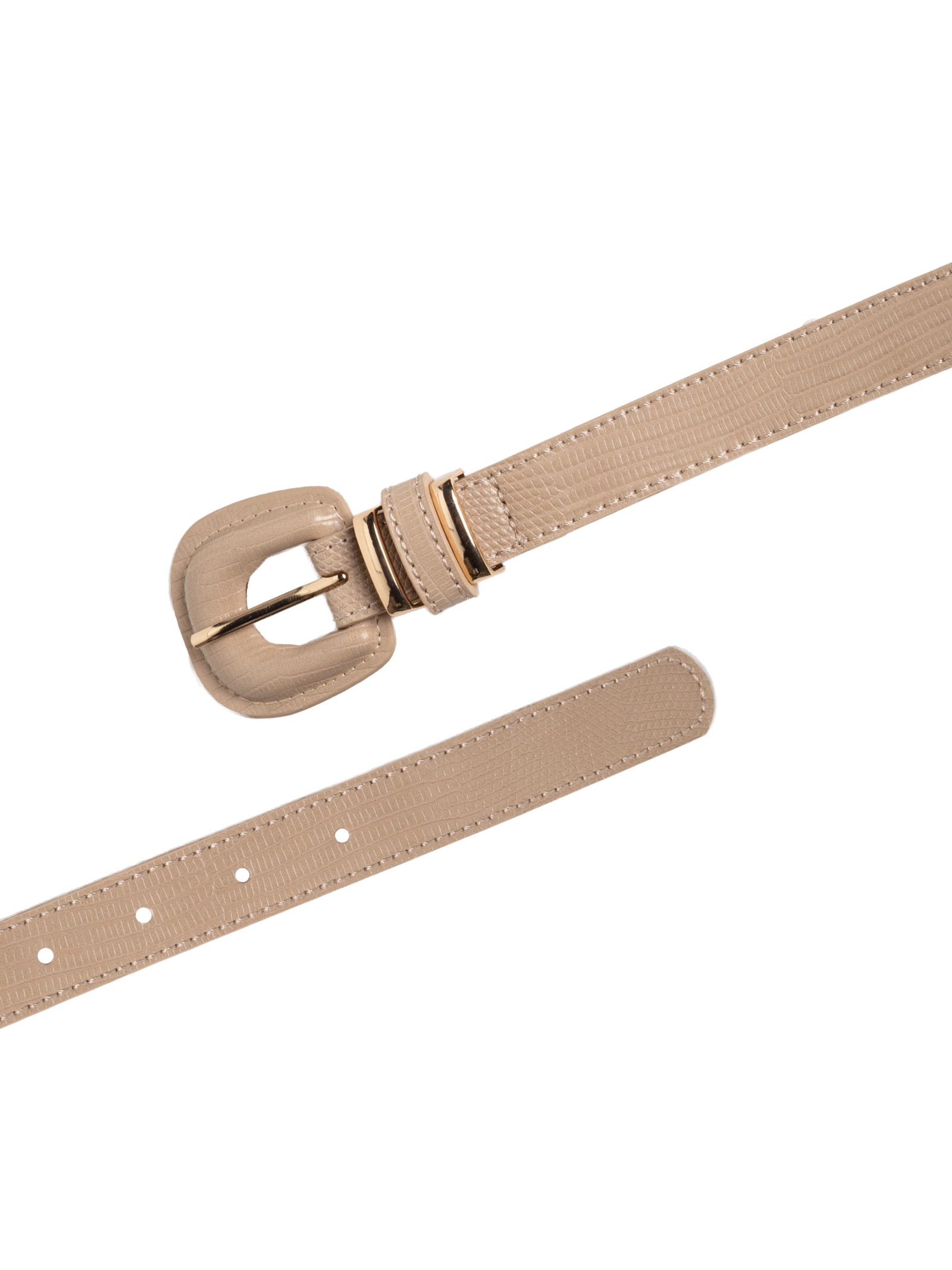 Cinto Feminino Texturizado Fivela Encapada Bege Basiq