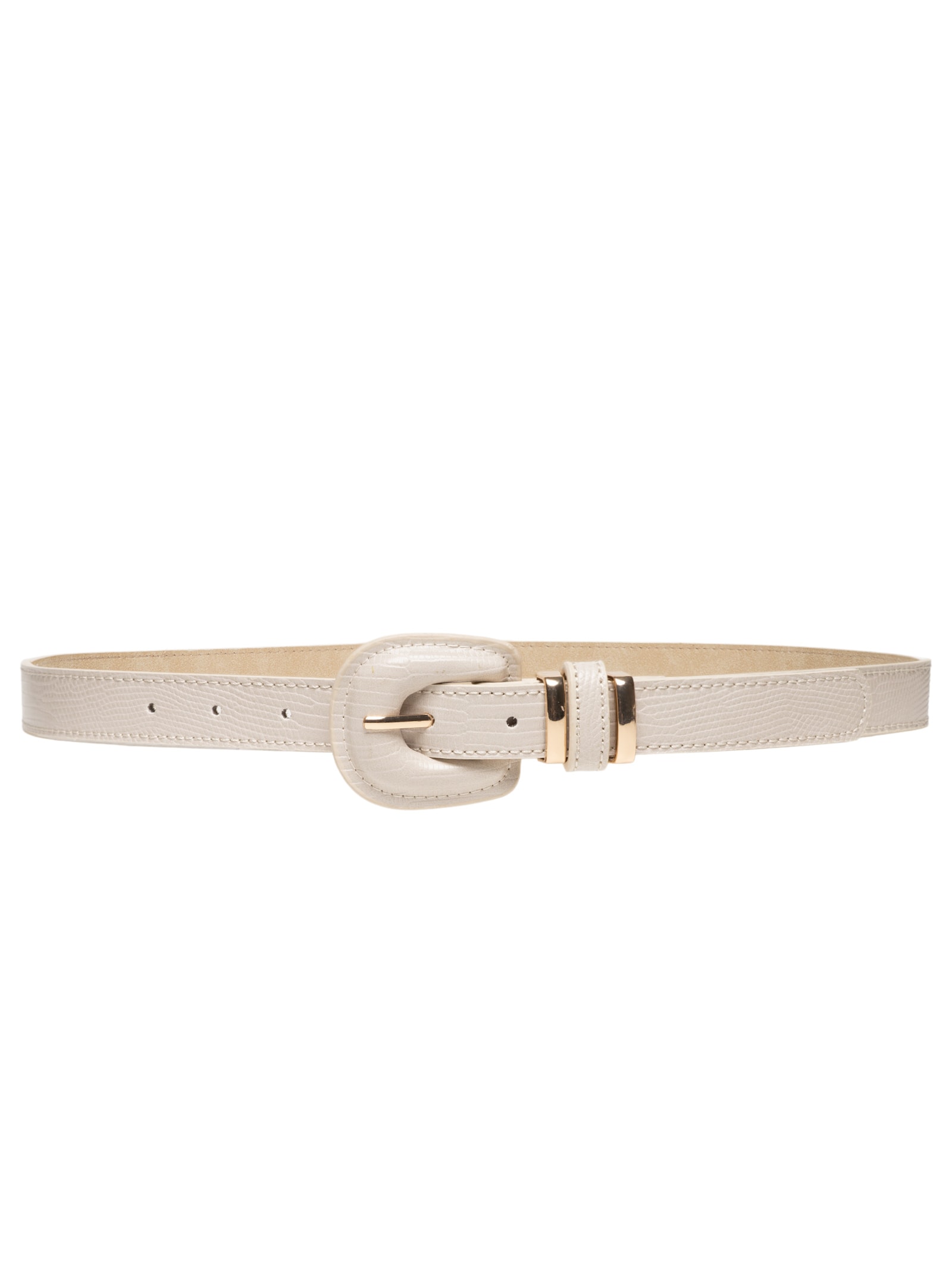 Cinto Feminino Texturizado Fivela Encapada Bege Basiq