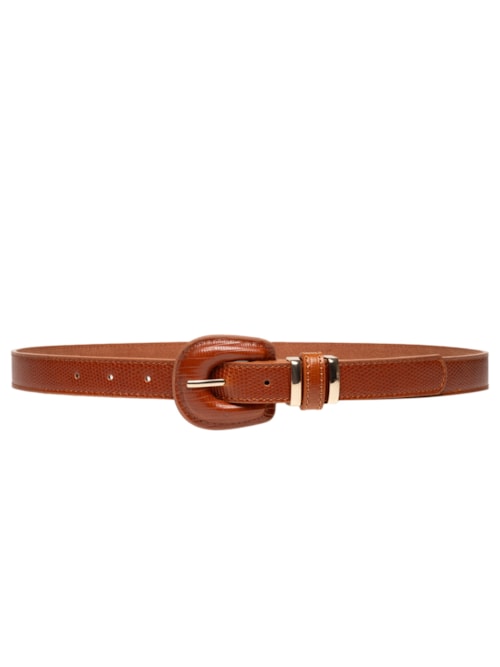 Cinto Feminino Texturizado Fivela Encapada – Marrom