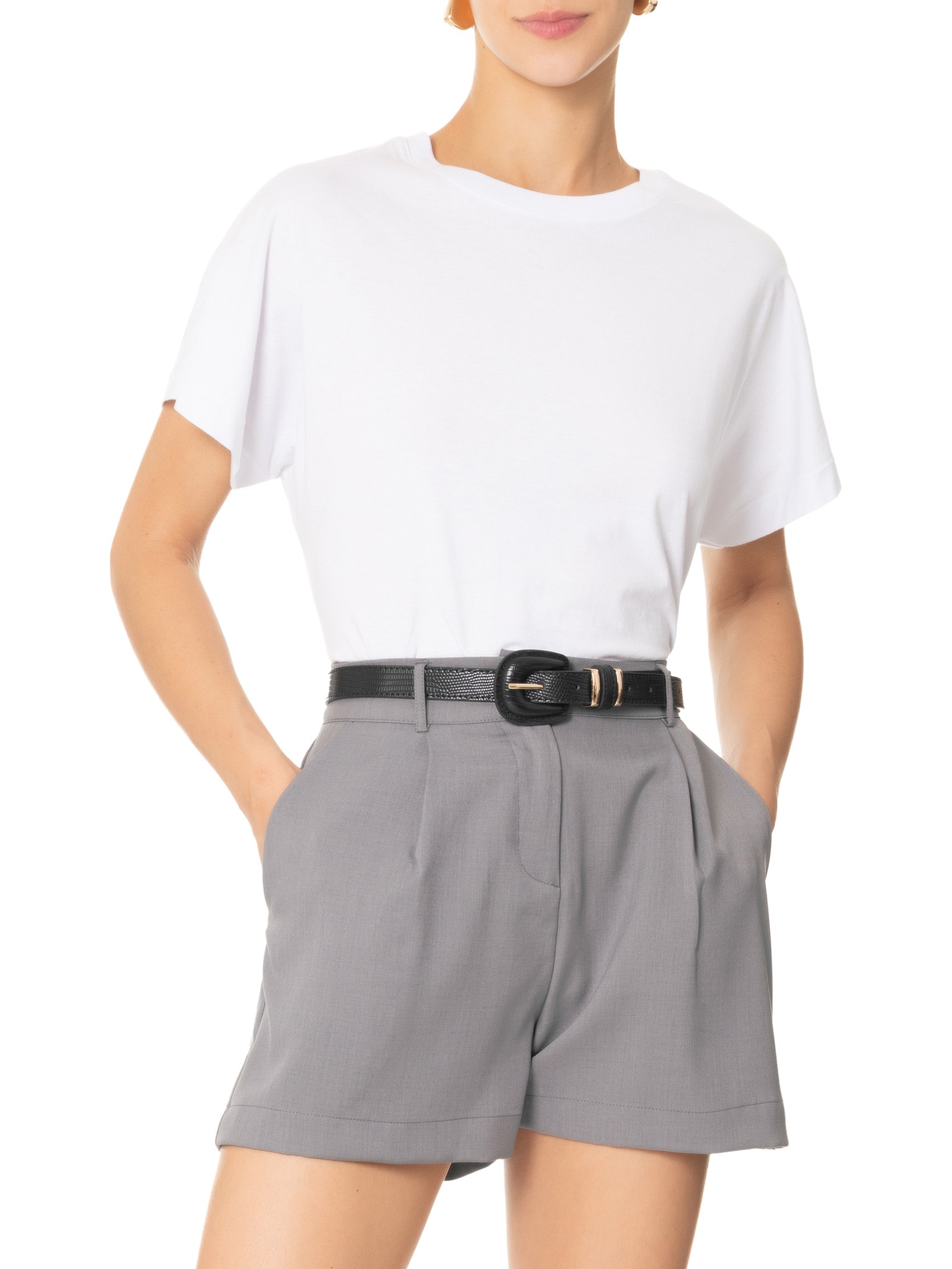 Cinto Feminino Texturizado Fivela Encapada Preto Basiq