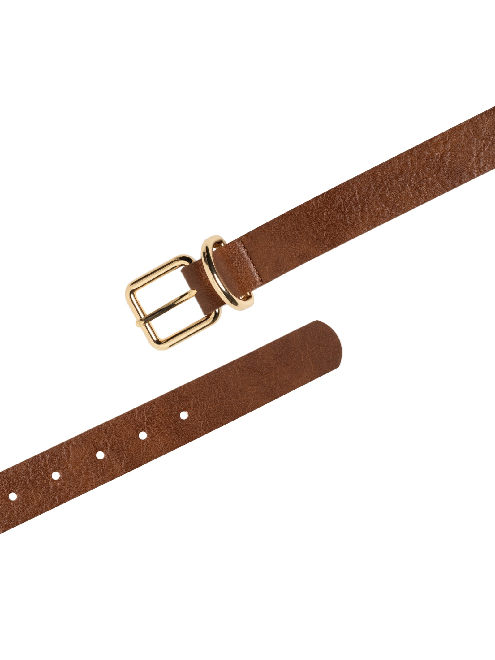 Cinto Feminino Texturizado Fivela Metálica Marrom Basiq