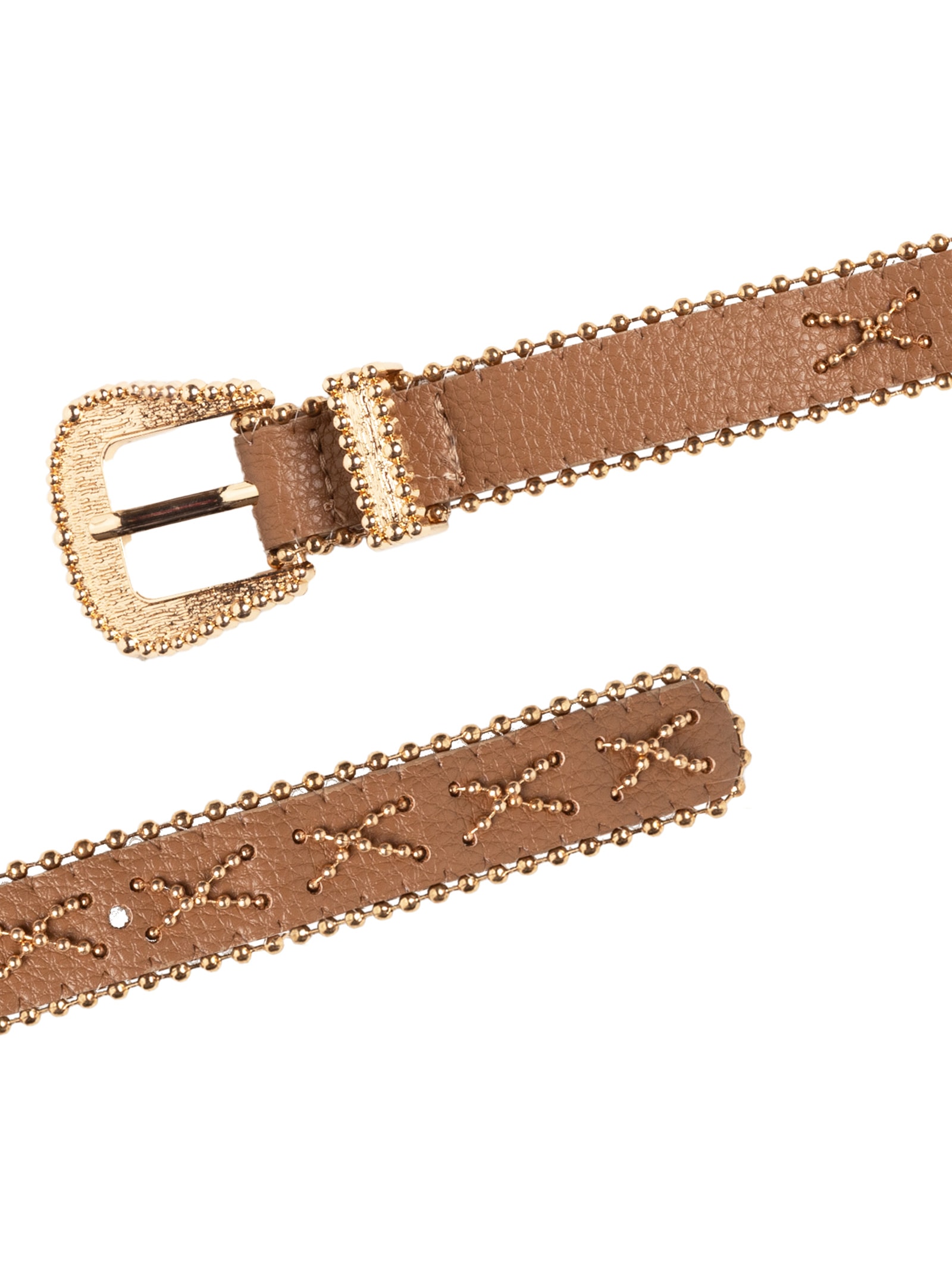 Cinto Feminino Trabalhado Com Tachinhas Marrom  Market 33