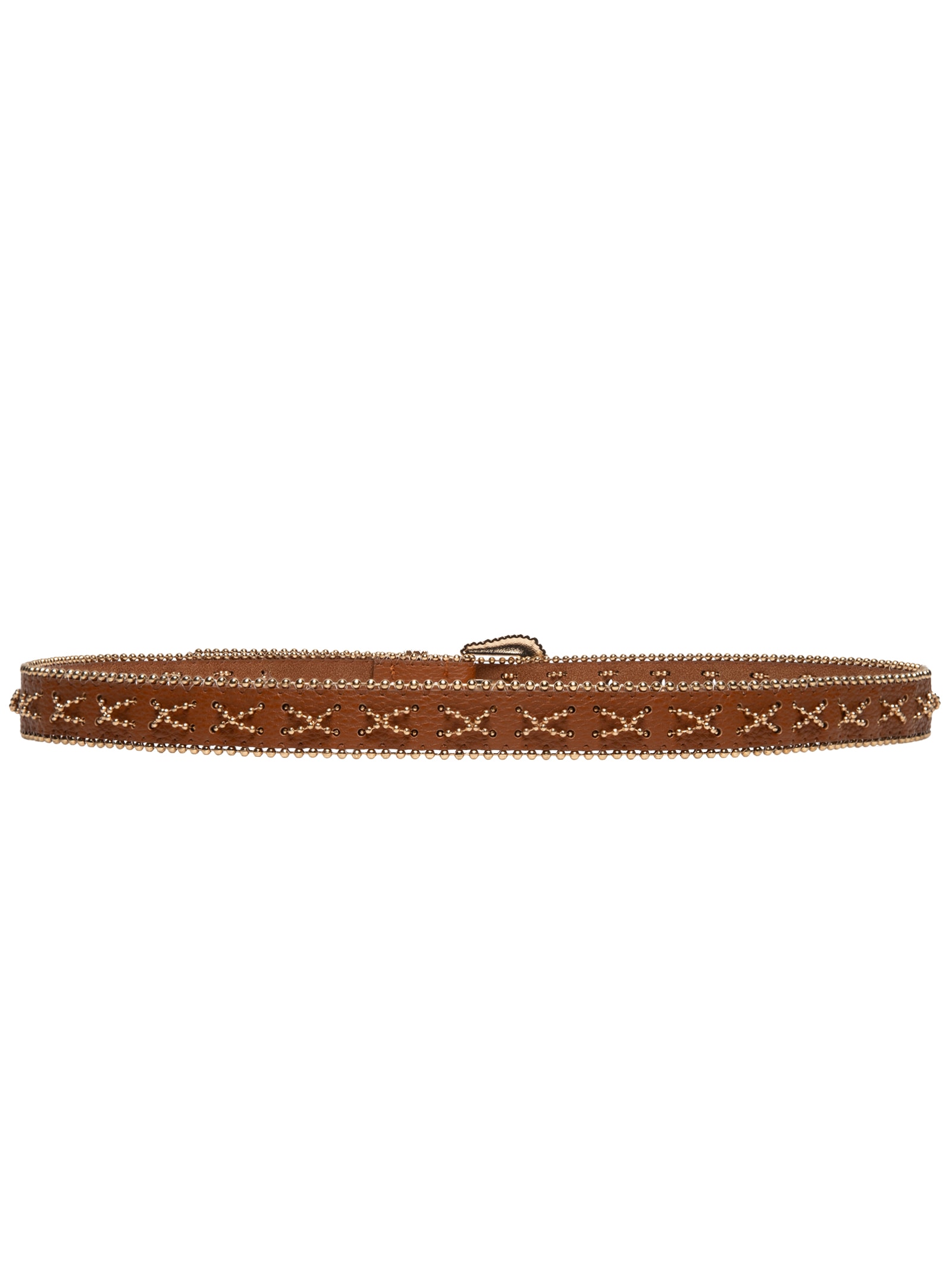 Cinto Feminino Trabalhado Com Tachinhas Marrom Market 33