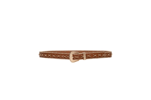 Cinto Feminino Trabalhado Com Tachinhas - Marrom