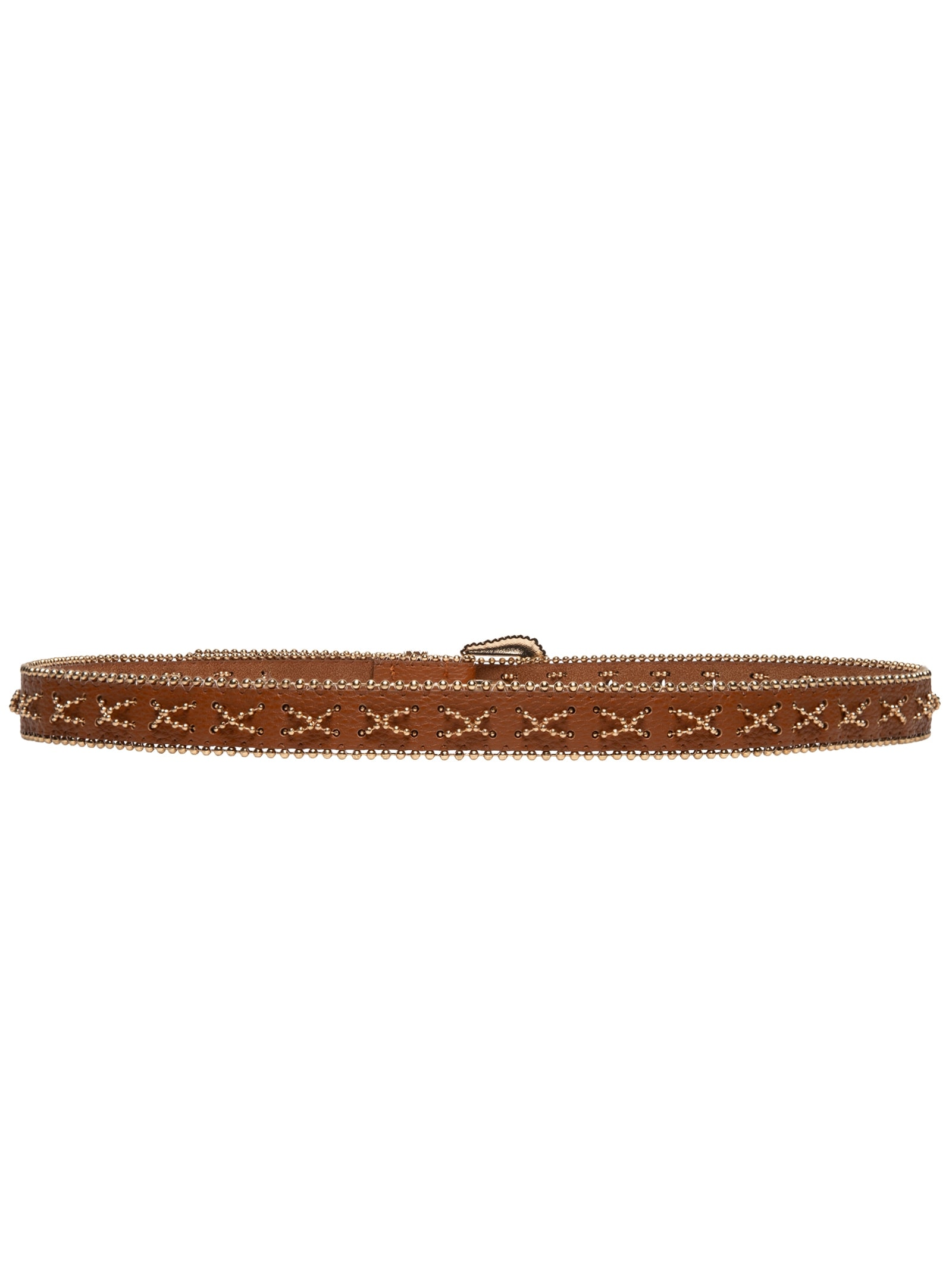 Cinto Feminino Trabalhado Com Tachinhas Marrom Market 33