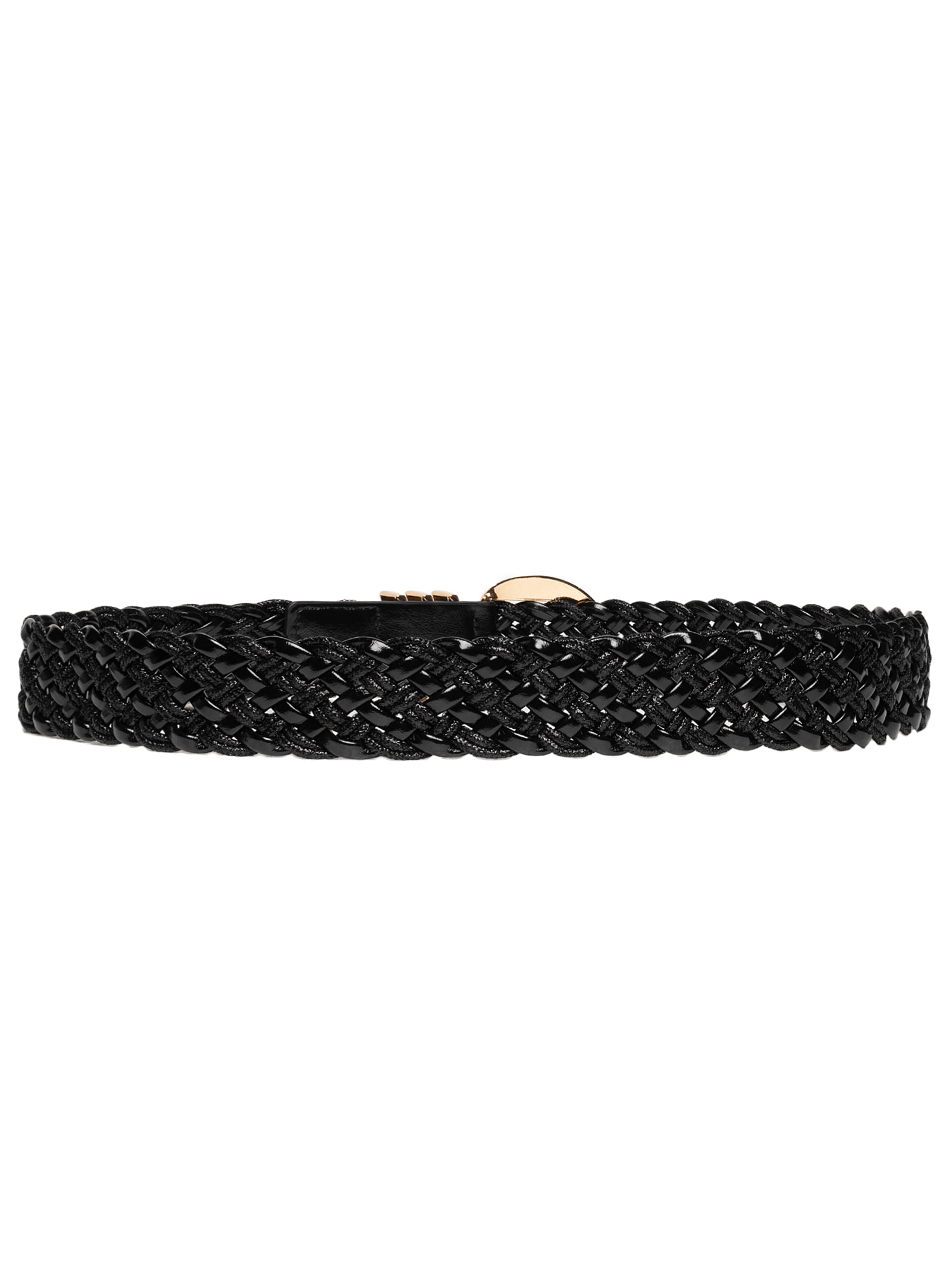 Cinto Feminino Trançado Com Fivela Metálica Preto Basiq