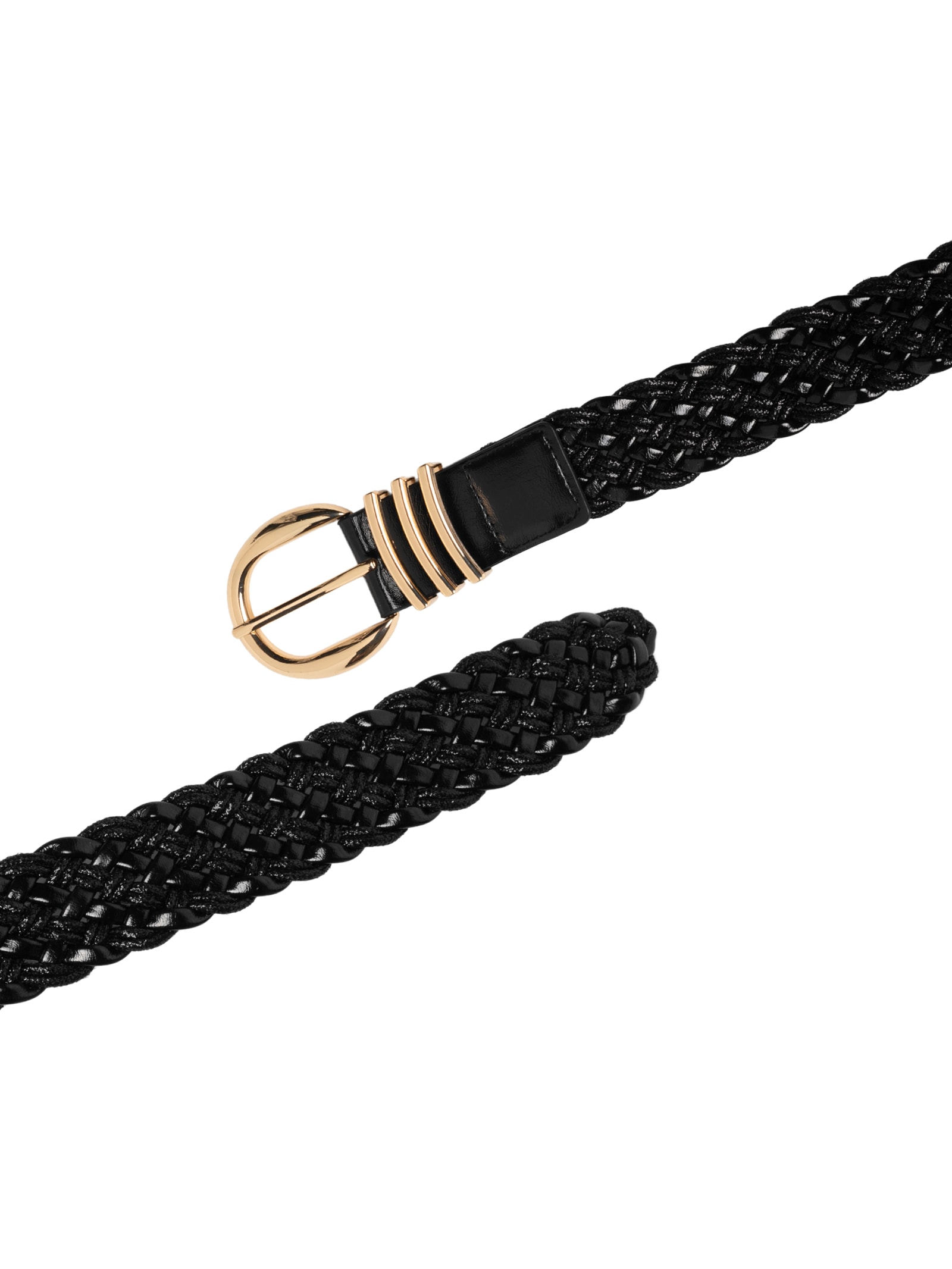 Cinto Feminino Trançado Com Fivela Metálica Preto Basiq
