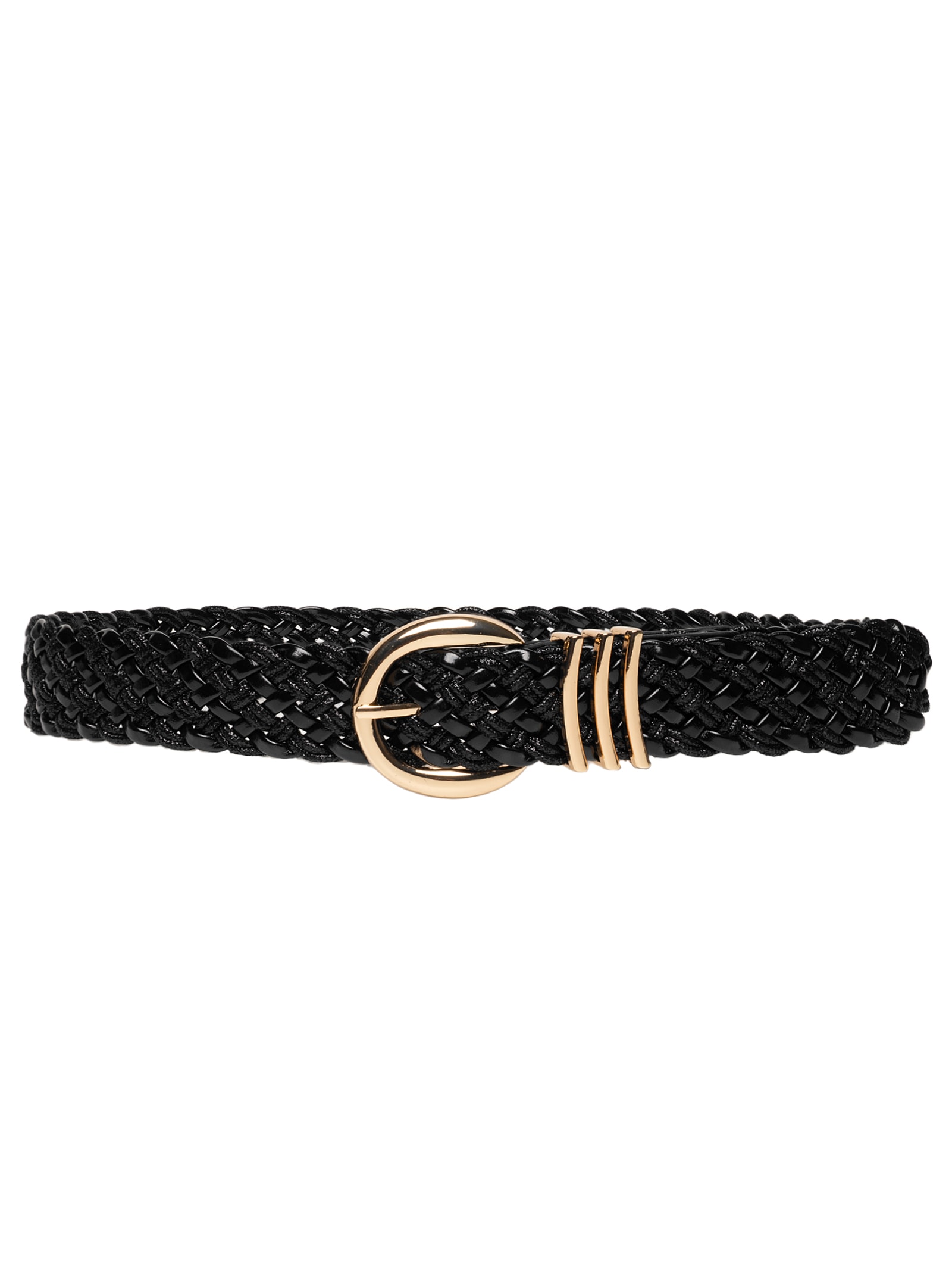 Cinto Feminino Trançado Com Fivela Metálica Preto Basiq