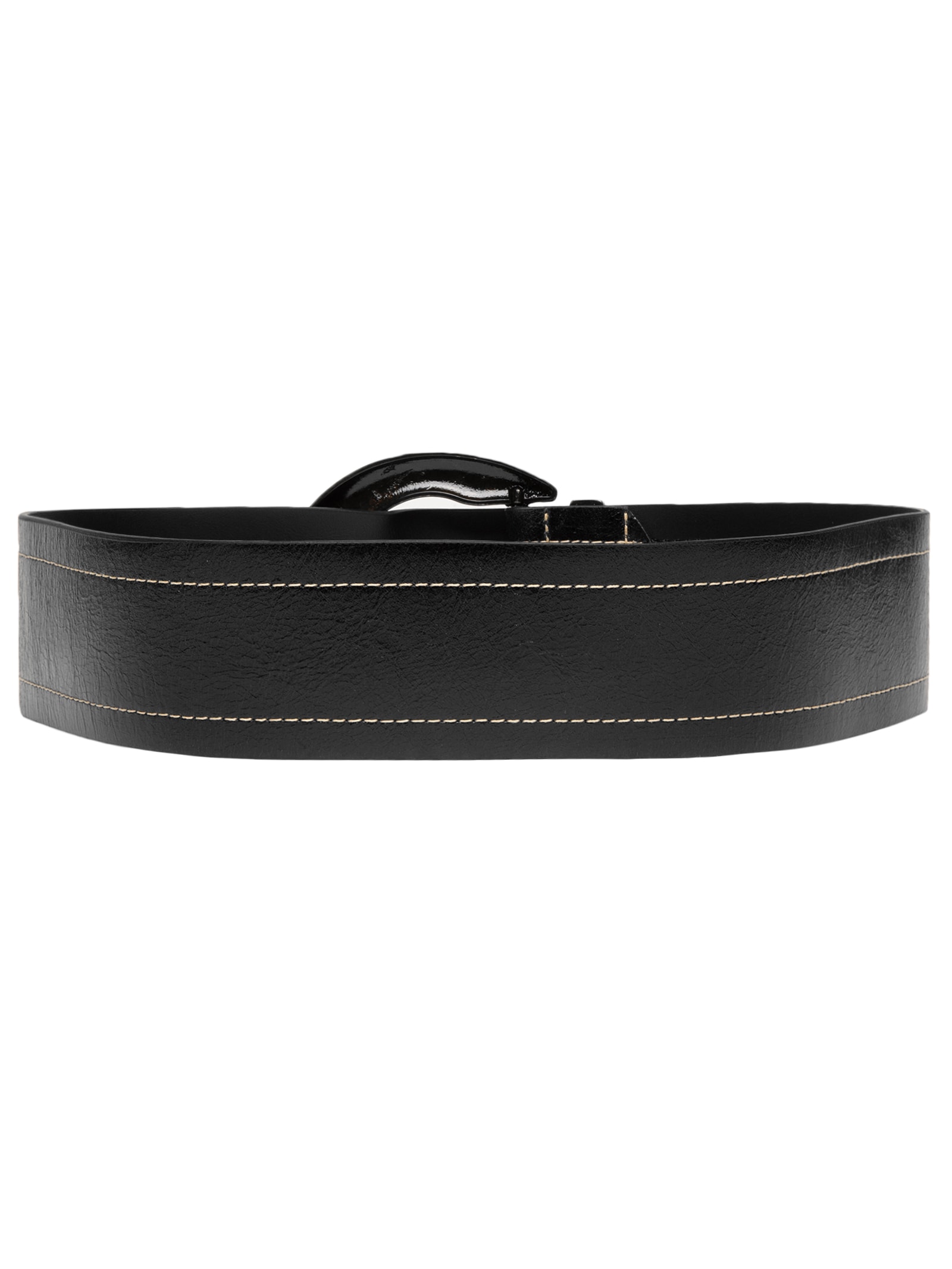 Cinto Grosso Feminino Em Couro Preto Market 33