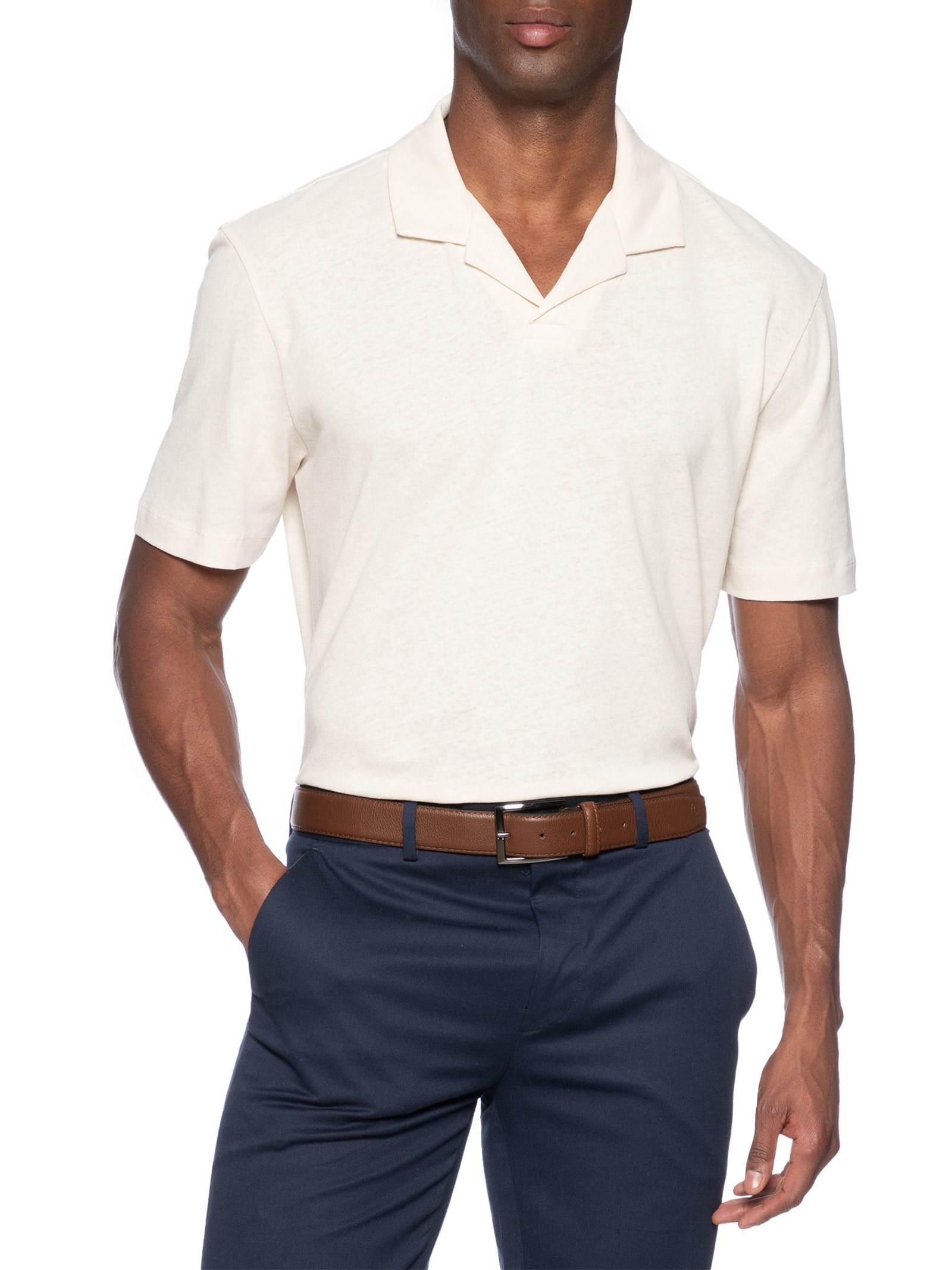 Cinto Masculino Básico Em Couro Marrom  '2 Essential