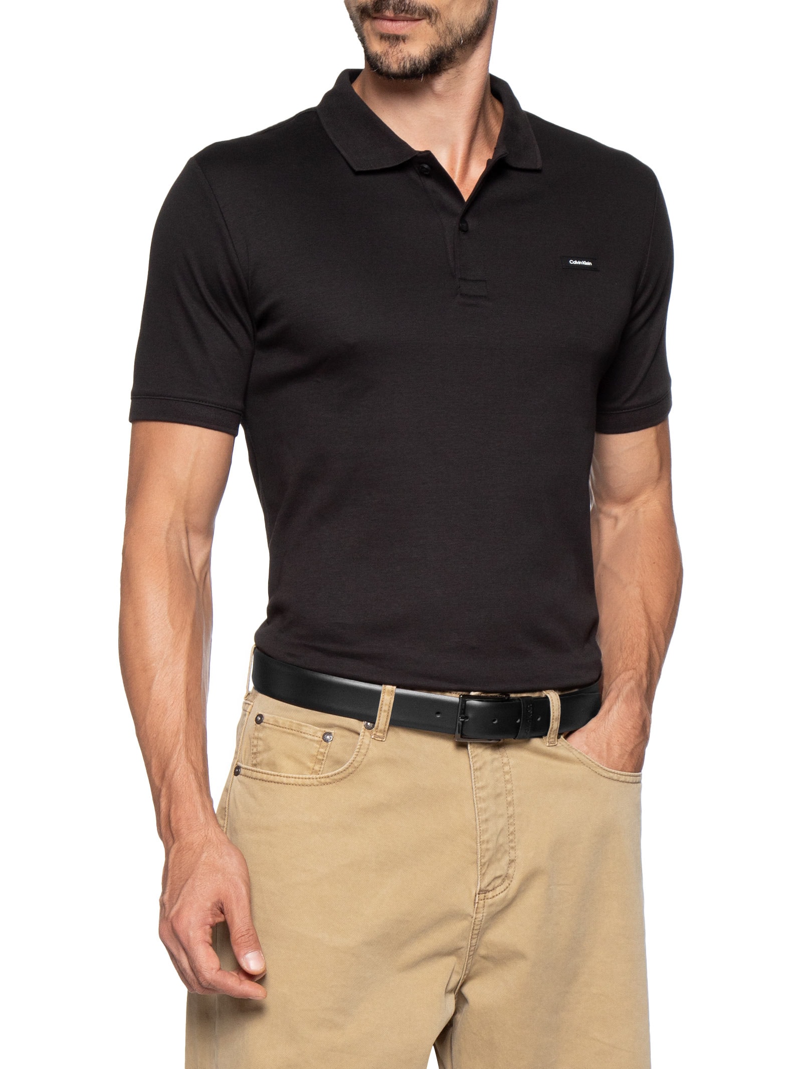 Cinto Masculino Básico Preto Calvin Klein - White Label