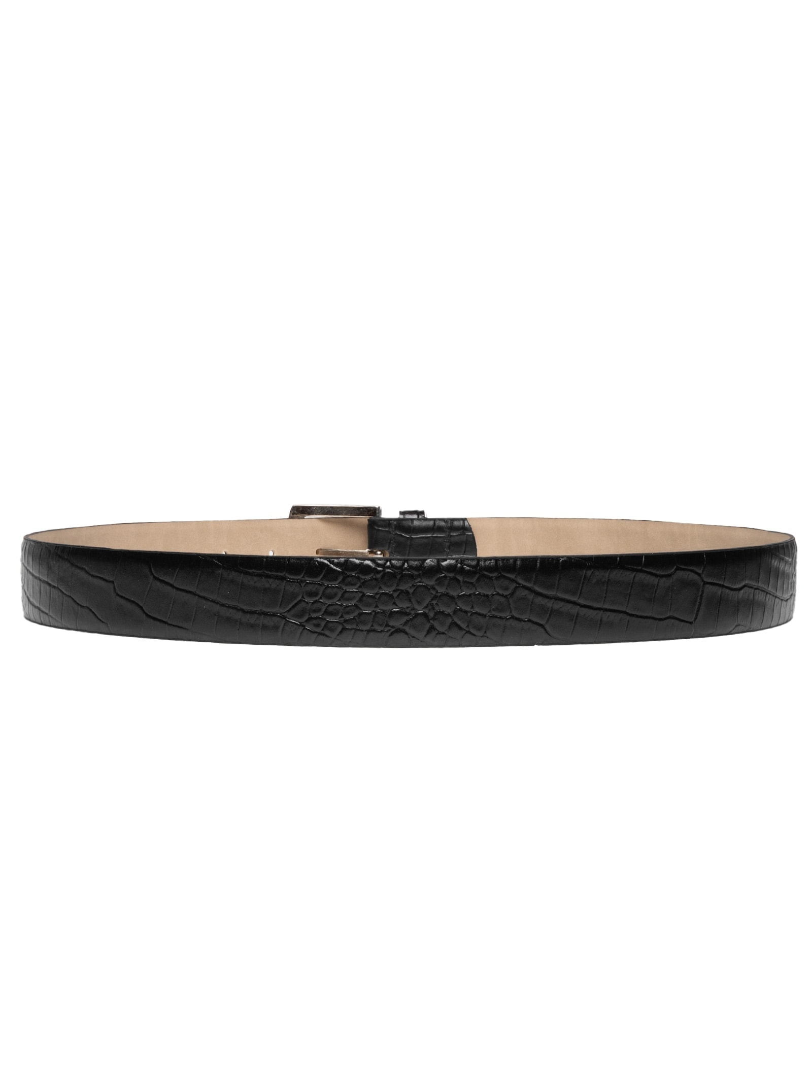 Cinto Masculino Casual Croco Em Couro Preto '2 Essential