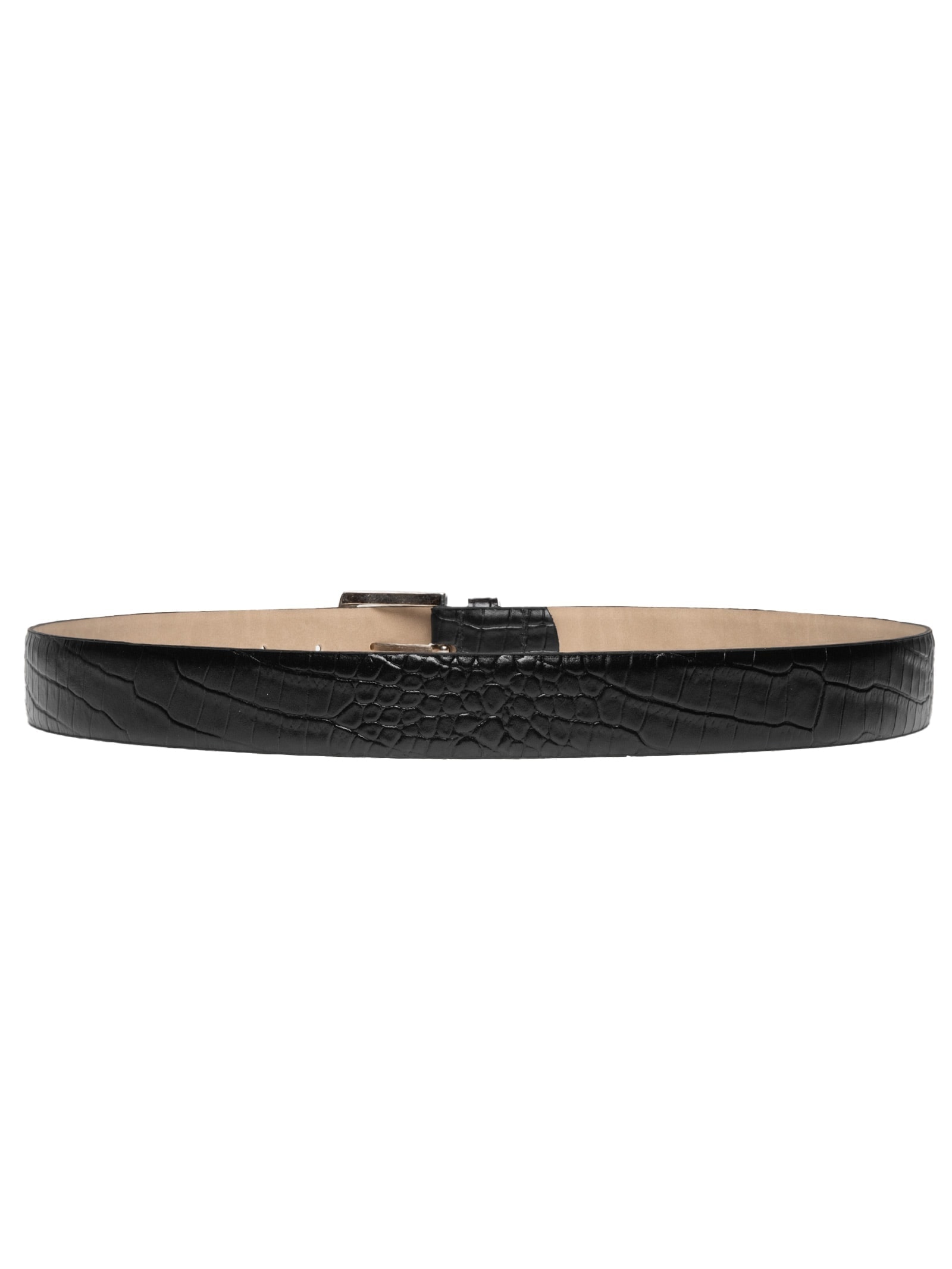 Cinto Masculino Casual Croco Em Couro Preto '2 Essential