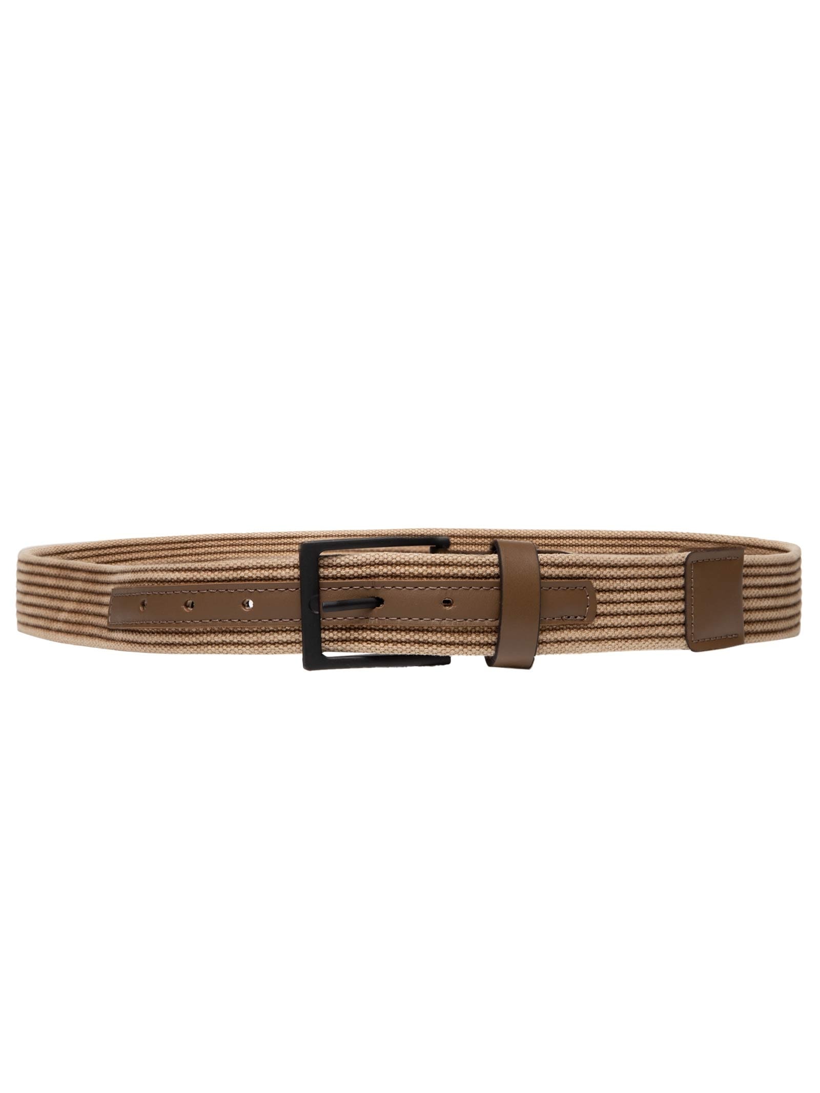 Cinto Masculino Casual Em Cadarço Com Detalhe Em Couro Bege '2 Essential