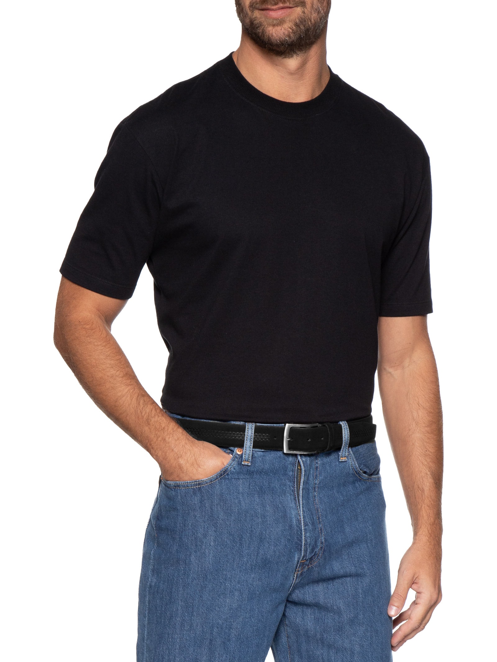 Cinto Masculino Casual Em Camurça Preto '2 Essential