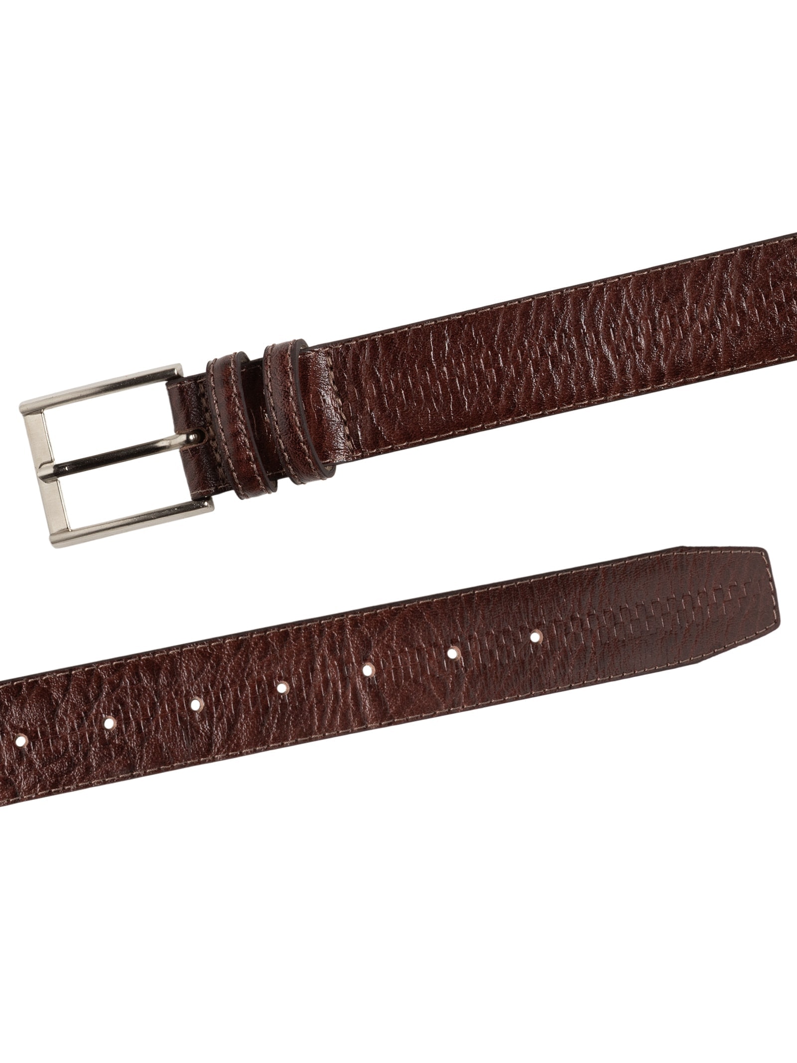 Cinto Masculino Casual Em Couro Legítimo Marrom '2 Essential