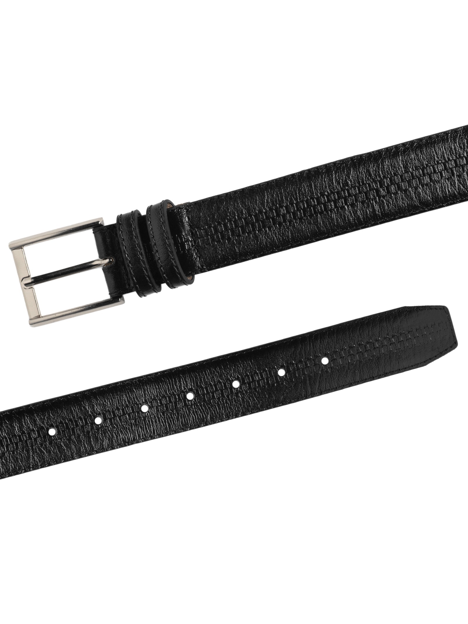 Cinto Masculino Casual Em Couro Legítimo Preto '2 Essential