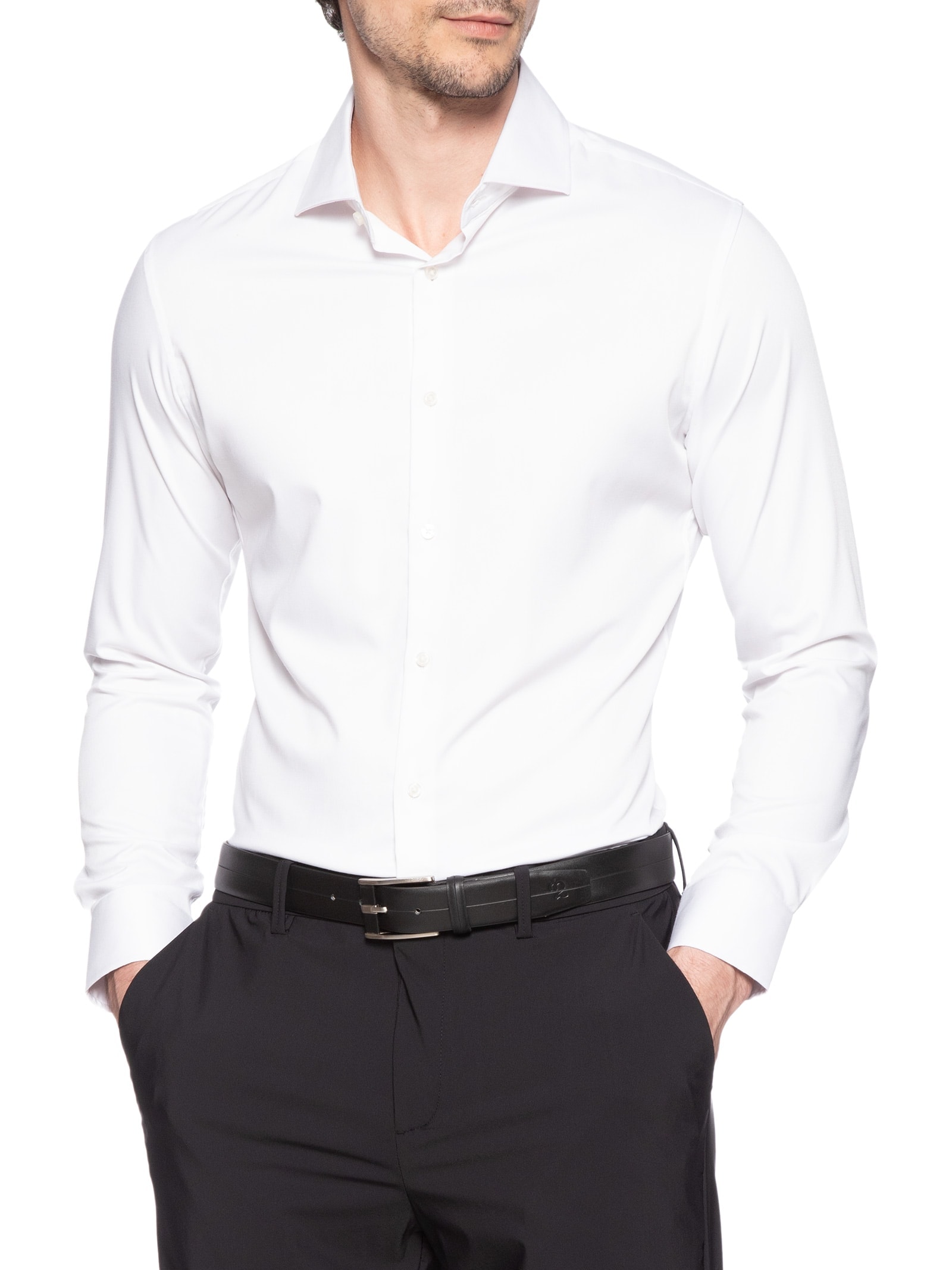 Cinto Masculino Casual Em Couro Legítimo Preto '2 Essential