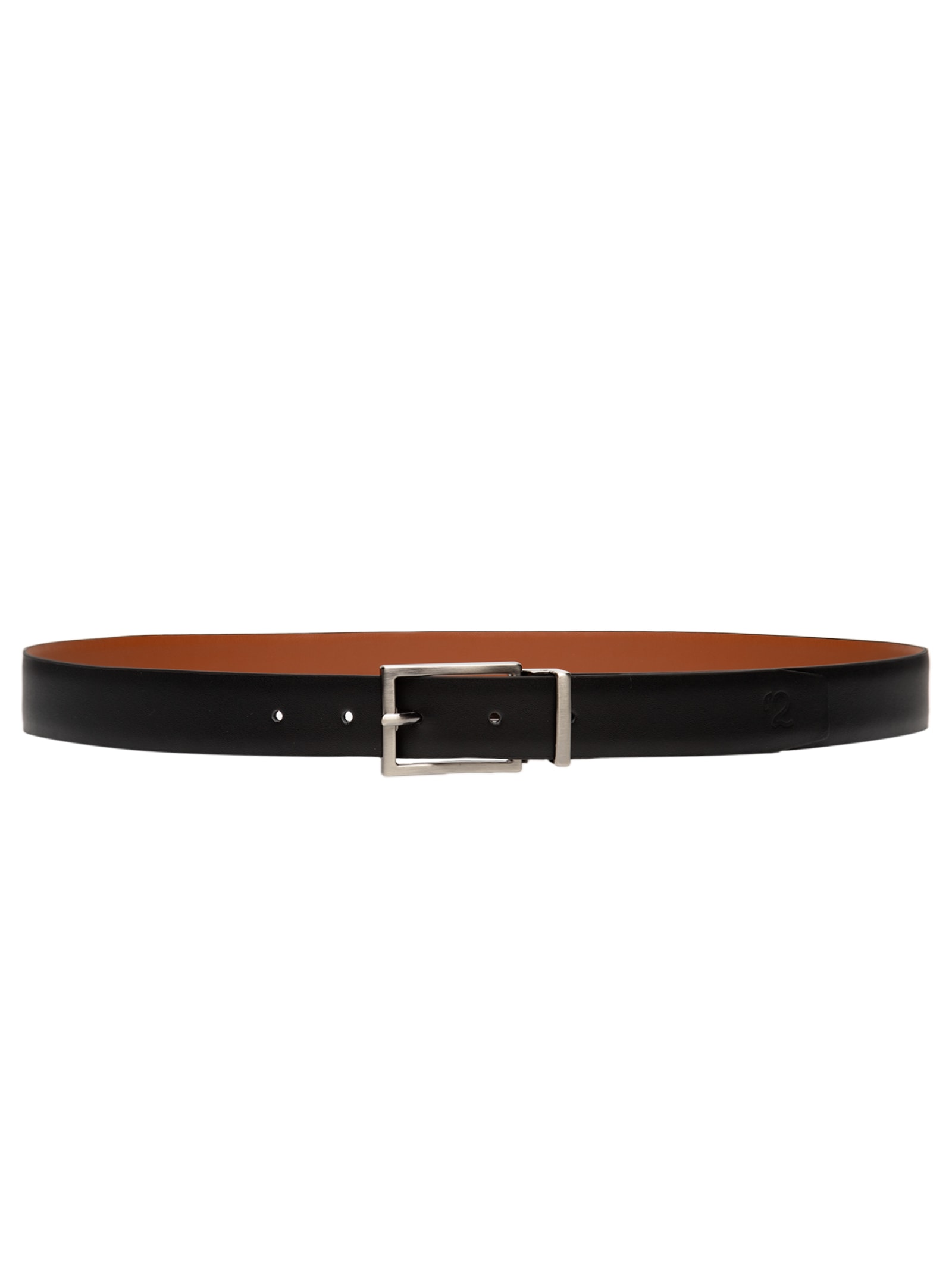 Cinto Masculino Casual Em Couro Legítimo Reversível Preto '2 Essential