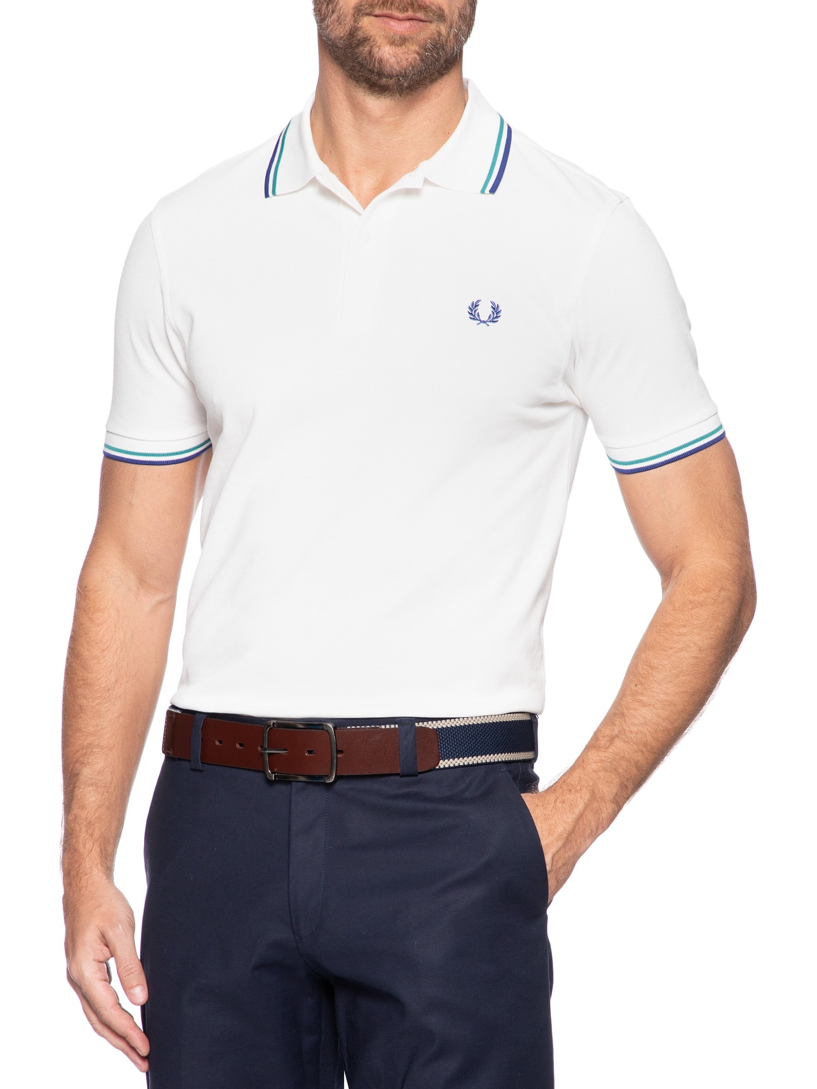 Cinto Masculino Casual Em Tecido Com Fivela Em Couro – Azul '2 Essential