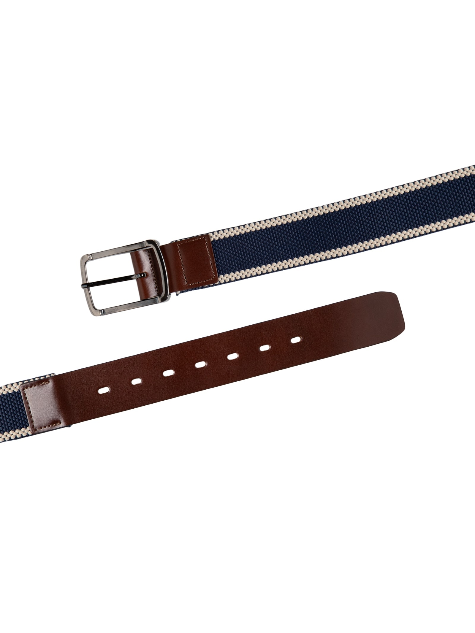 Cinto Masculino Casual Em Tecido Com Fivela Em Couro – Azul '2 Essential