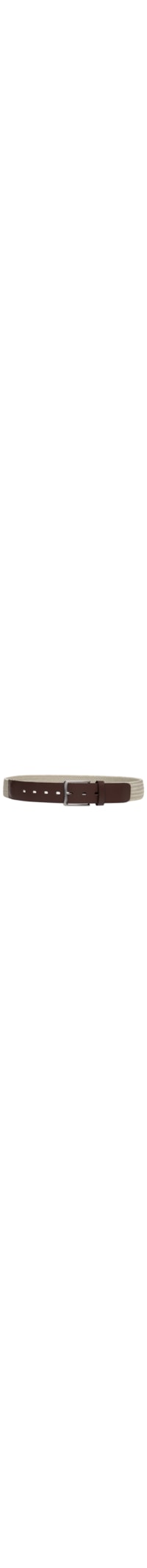 Cinto Masculino Casual Em Tecido Com Fivela Em Couro – Bege