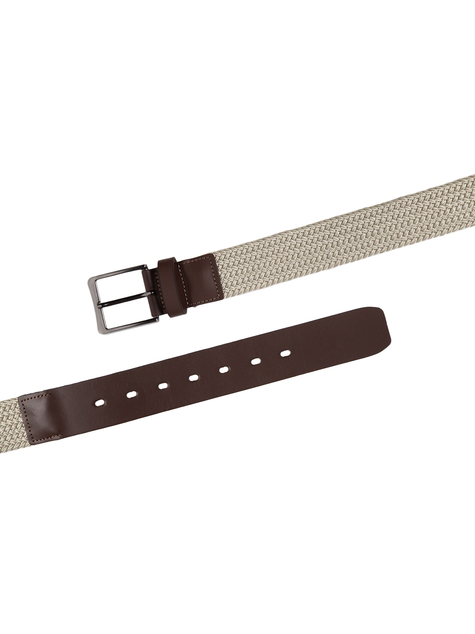 Cinto Masculino Casual Em Tecido Com Fivela Em Couro – Bege '2 Essential